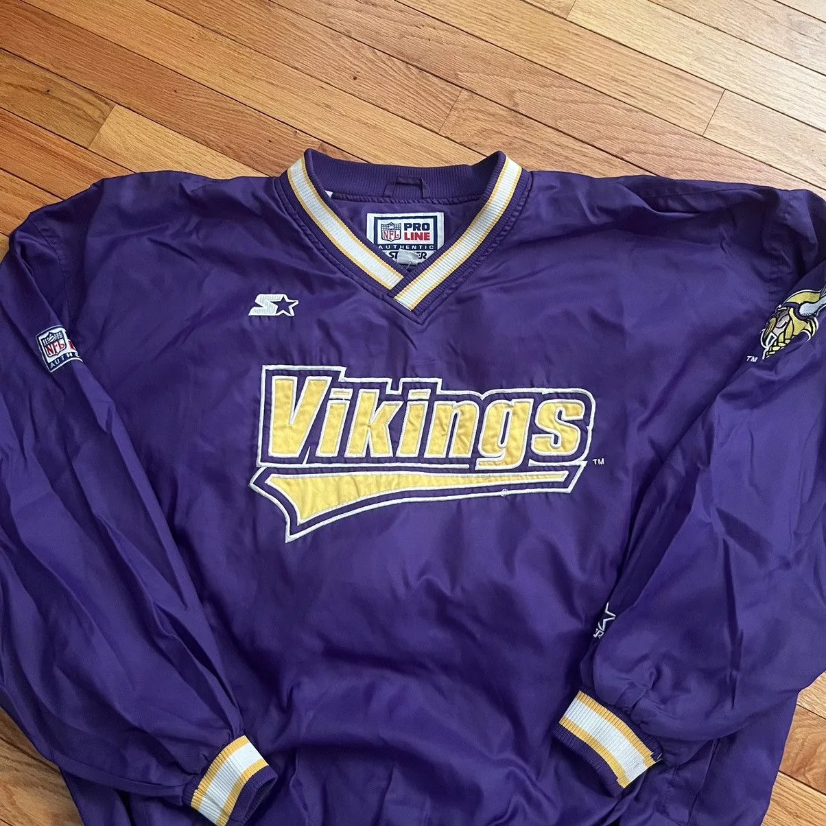 NFL Light Jackets NFL × Pro Player × Vintage VTG Pro Player Vikings Pullover Windbreaker Purple