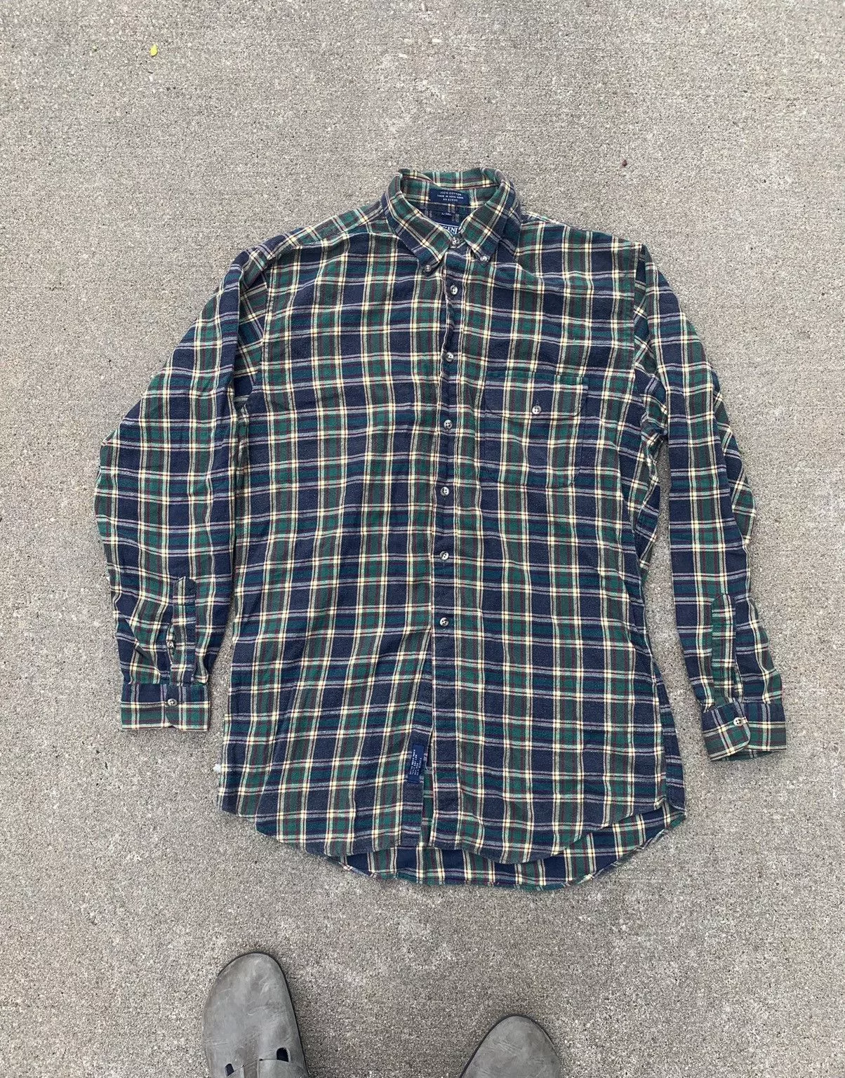 Lands' End Shirts Button Ups Lands' End × Vintage Vintage Land’s End Plaid flannel Blue