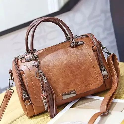 Other Handle Bags Other Tassel Decor Handbag Brown Streetwear