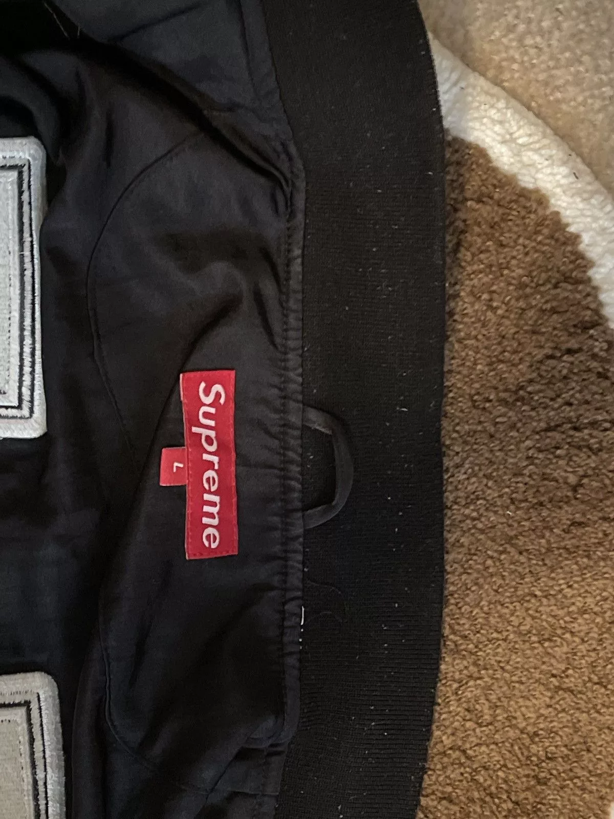 Supreme Light Jackets Supreme ncaa coaches bomber jacket Black