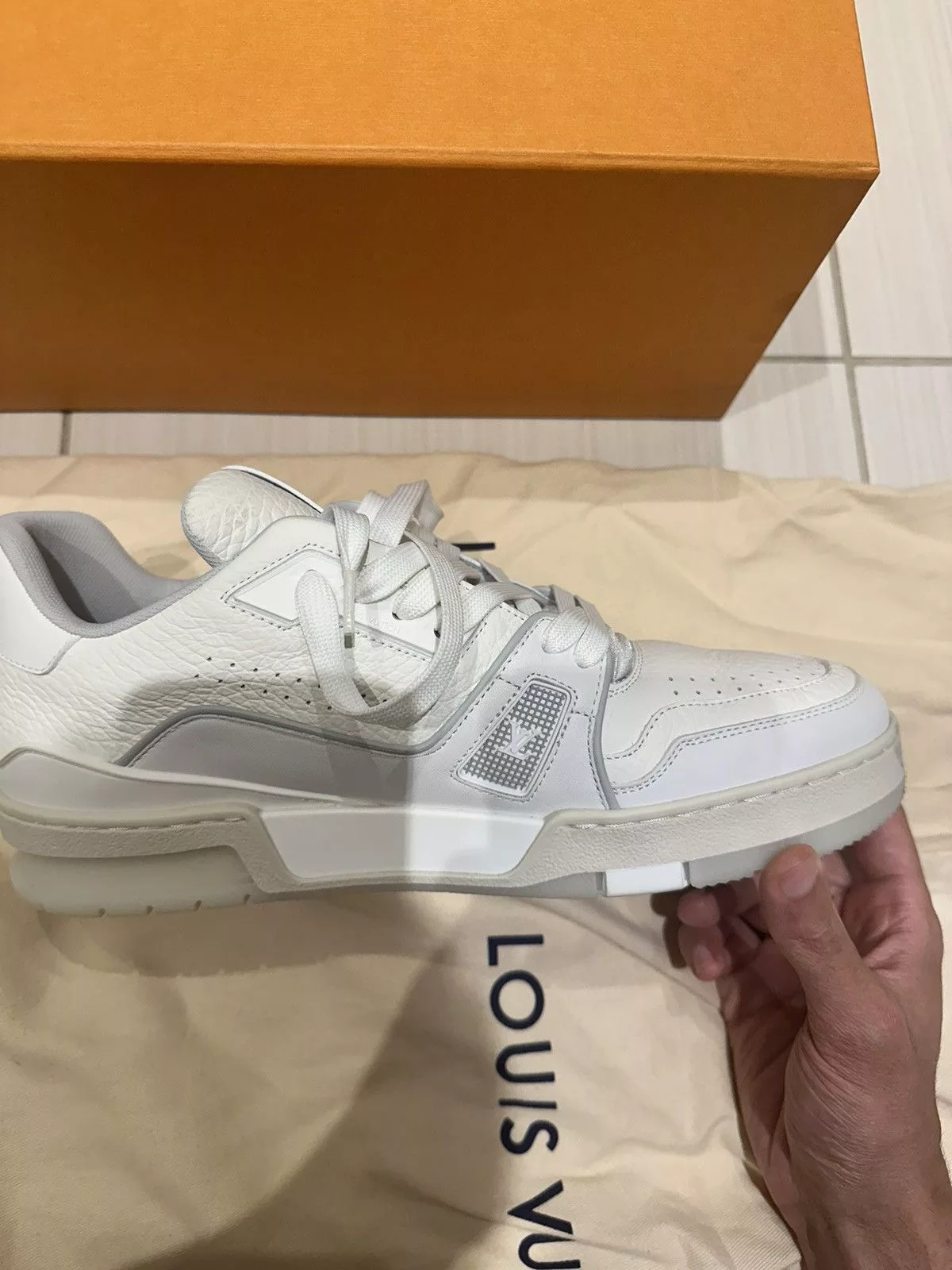 Louis Vuitton Low Top Sneakers Louis Vuitton White & Grey ‘LV Sneaker’