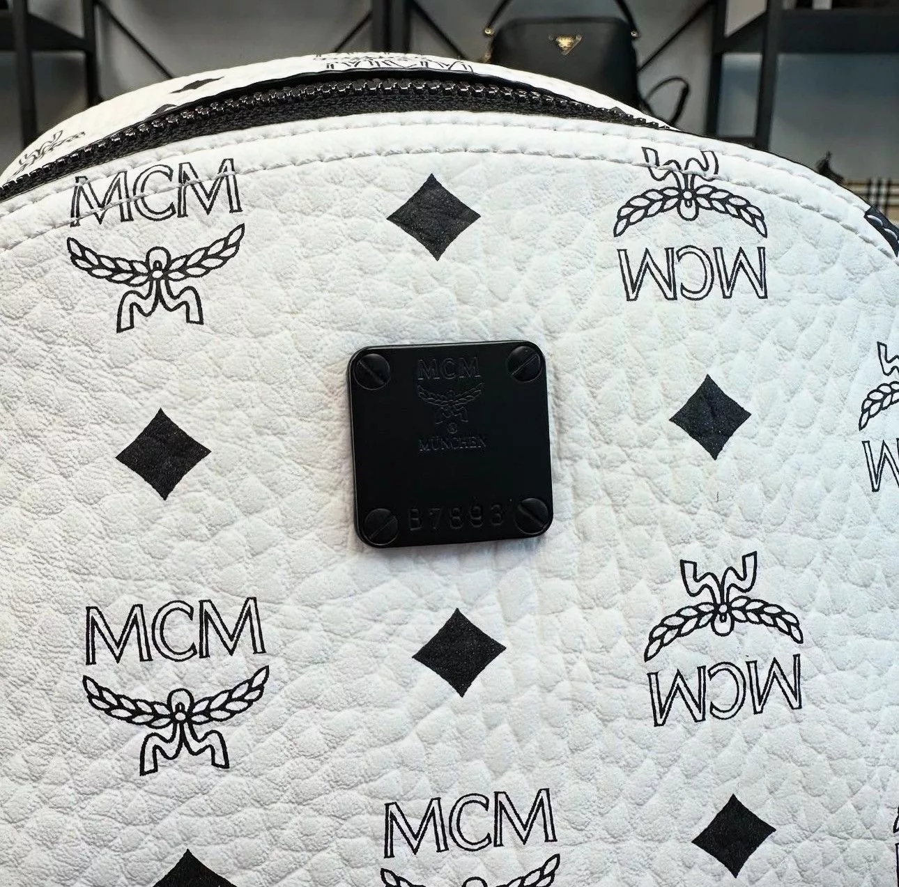 MCM Backpacks Authentic MCM Small Stark Backpack White
