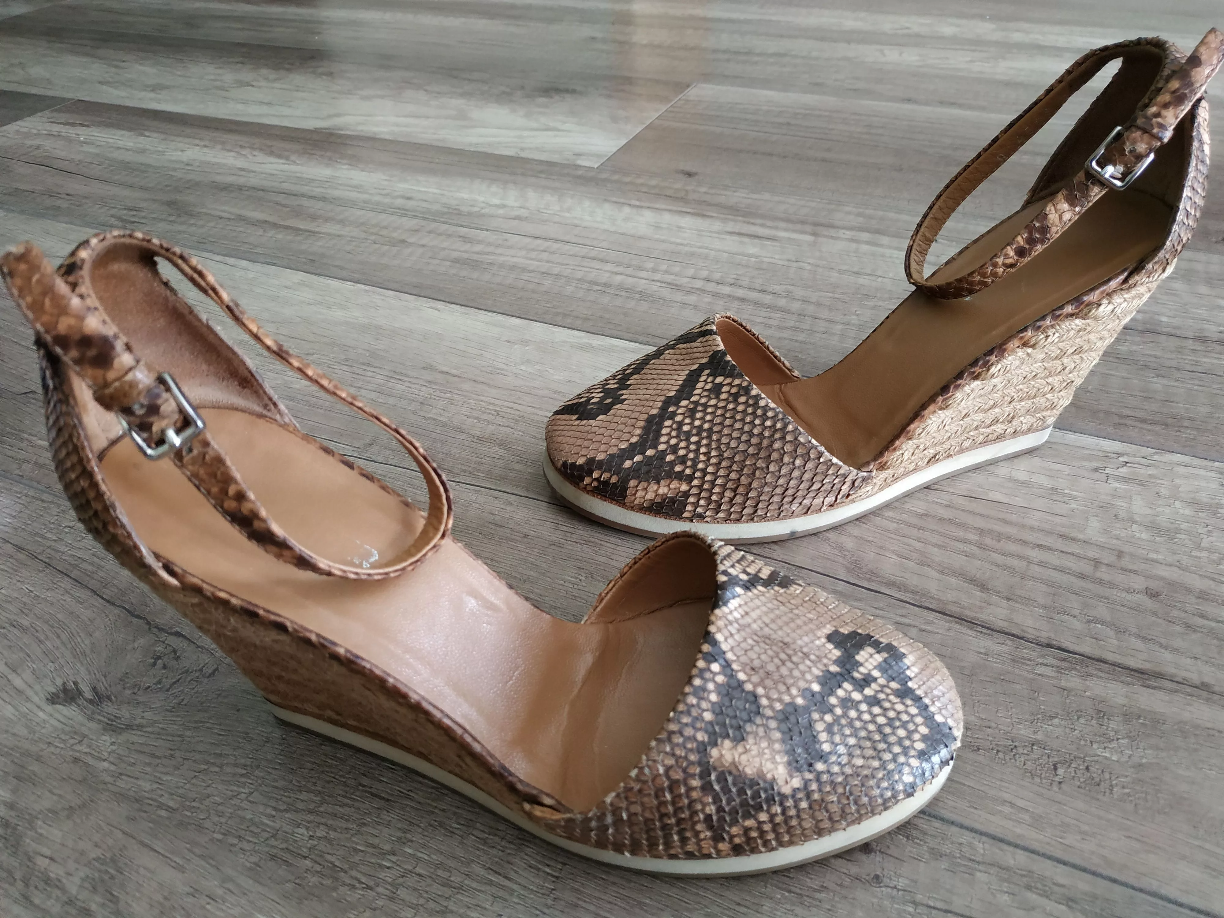 Jil Sander Sandals JIL SANDER Women's Snake Skin Espadrilles/Sandals, EUR 37 Brown
