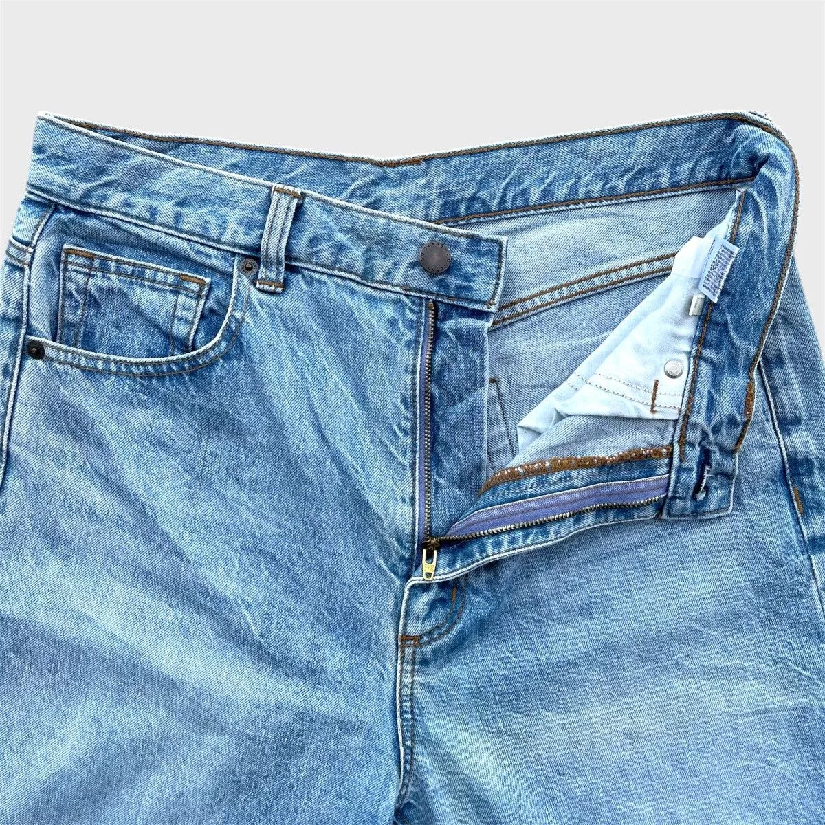 Jean Denim 🔥 Gu Jeans Light Blue Distressed Denim W29 🔥 Streetwear