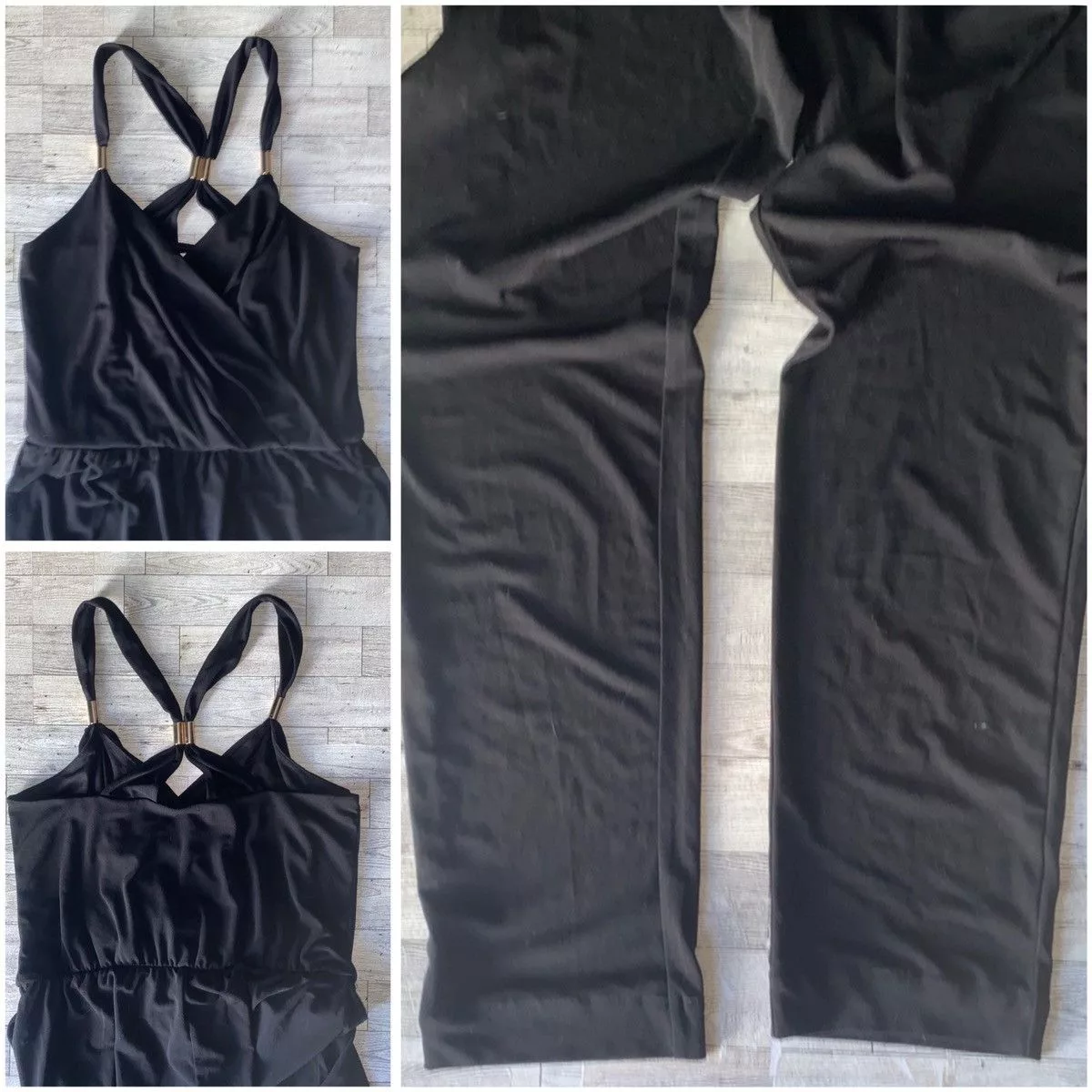 Jennifer Lopez Jumpsuits Jennifer Lopez JLO, Solid Racerback, Full Length, Sleeveless Jumpsuit Black