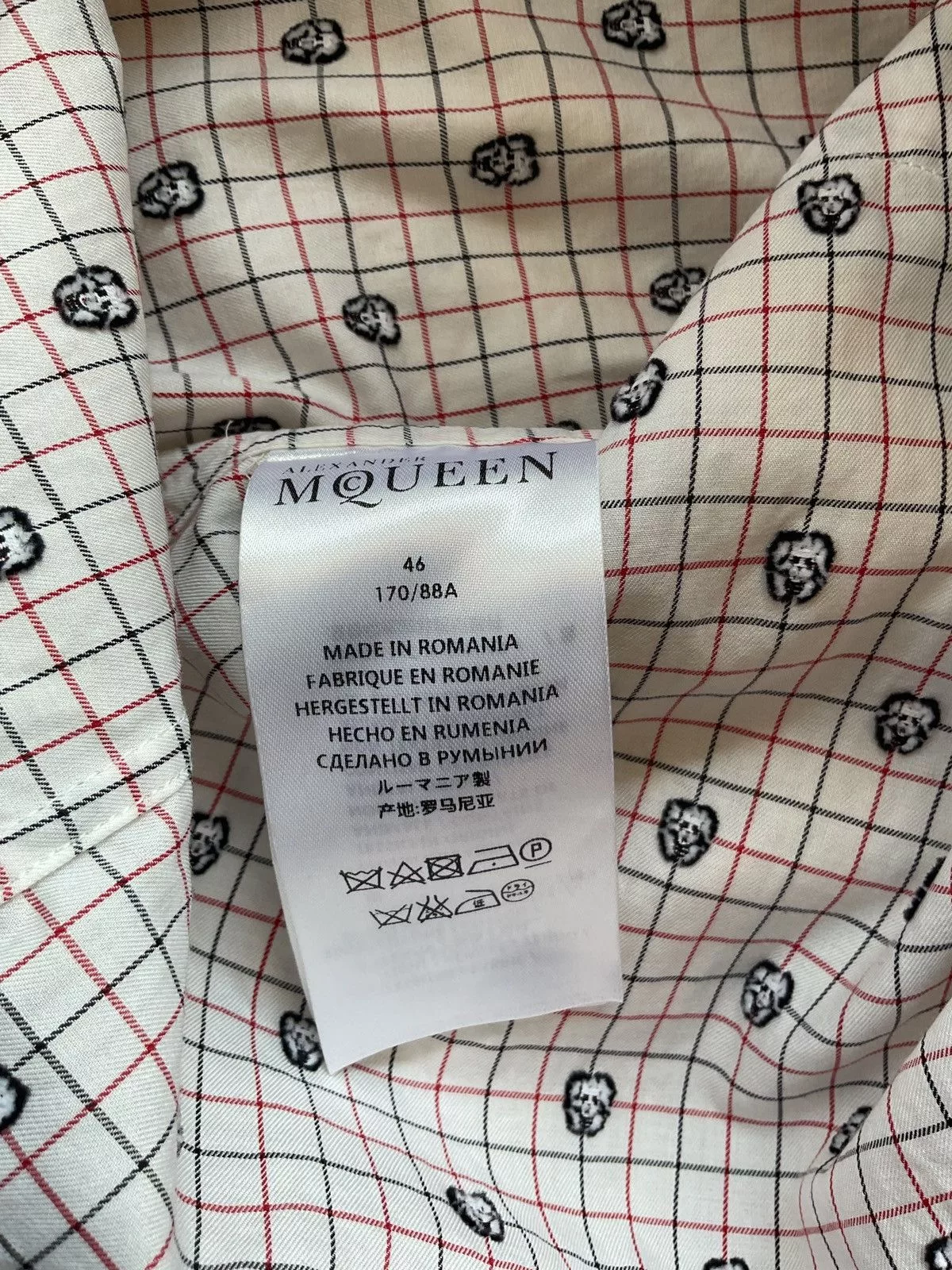 Alexander McQueen Shirts Button Ups Alexander McQueen Mini Skull Collar Shirt Size46 White