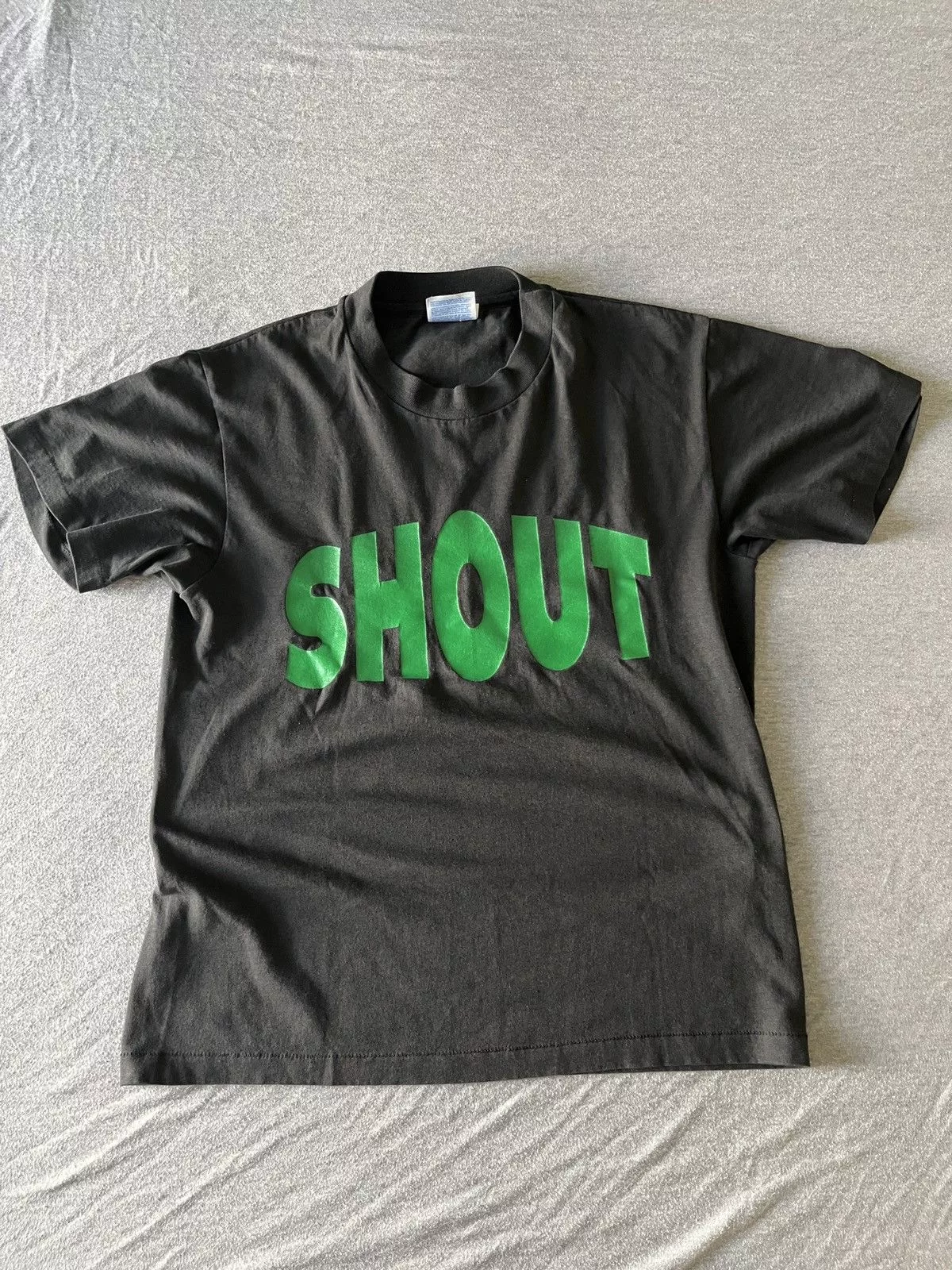 Number (N)ine Short Sleeve T Shirts Number (N)ine × Undercover × Vintage 90s Single Stitch Hanes tee “SHOUT” Black