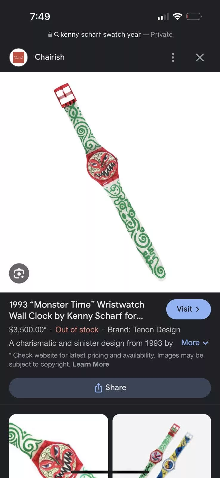 Swatch Jewelry Watches Kenny Scharf Swatch 1994 Red