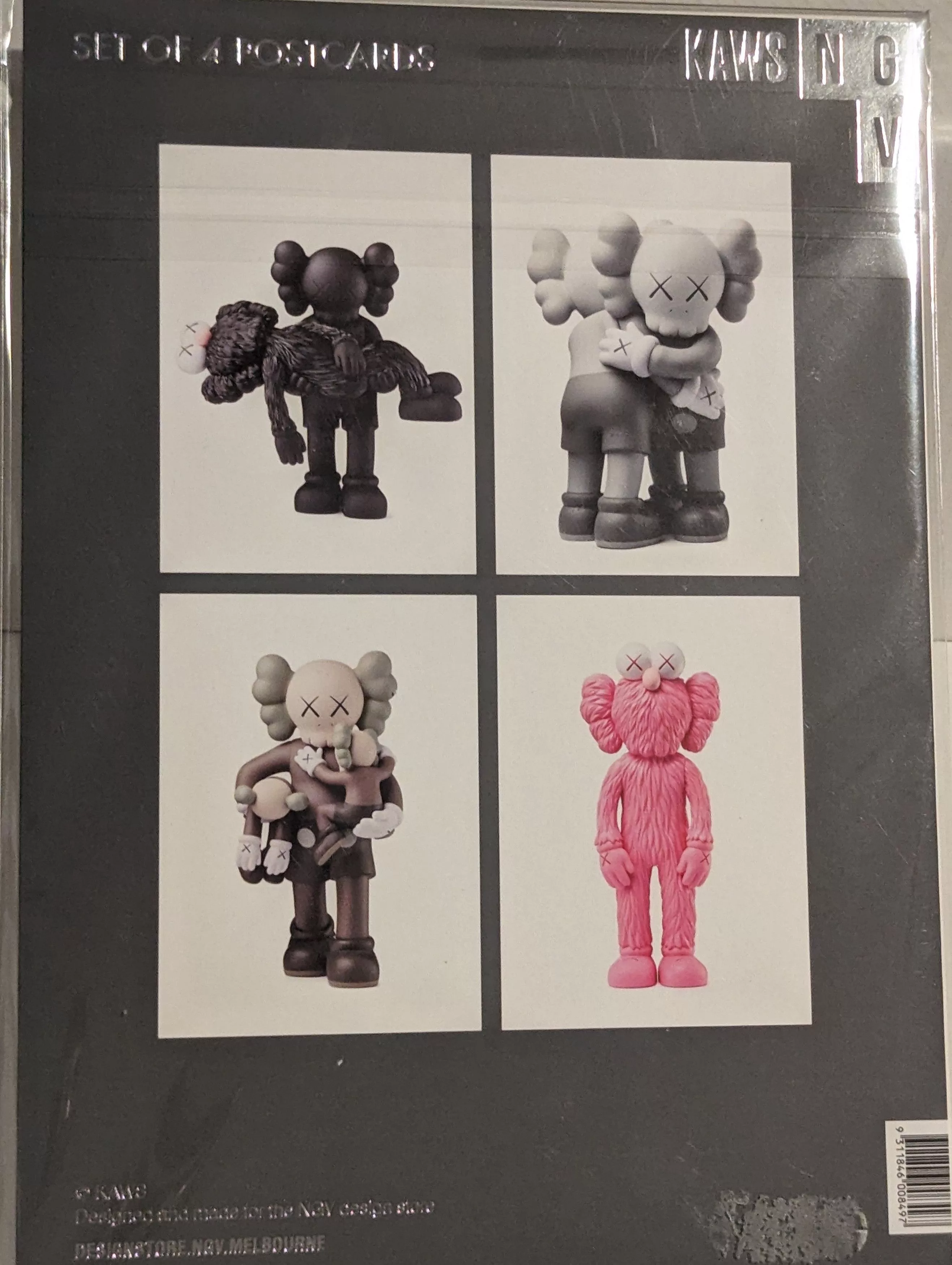 Kaws Miscellaneous KAWS x NGV SET OF 4 POSTCARDS Black