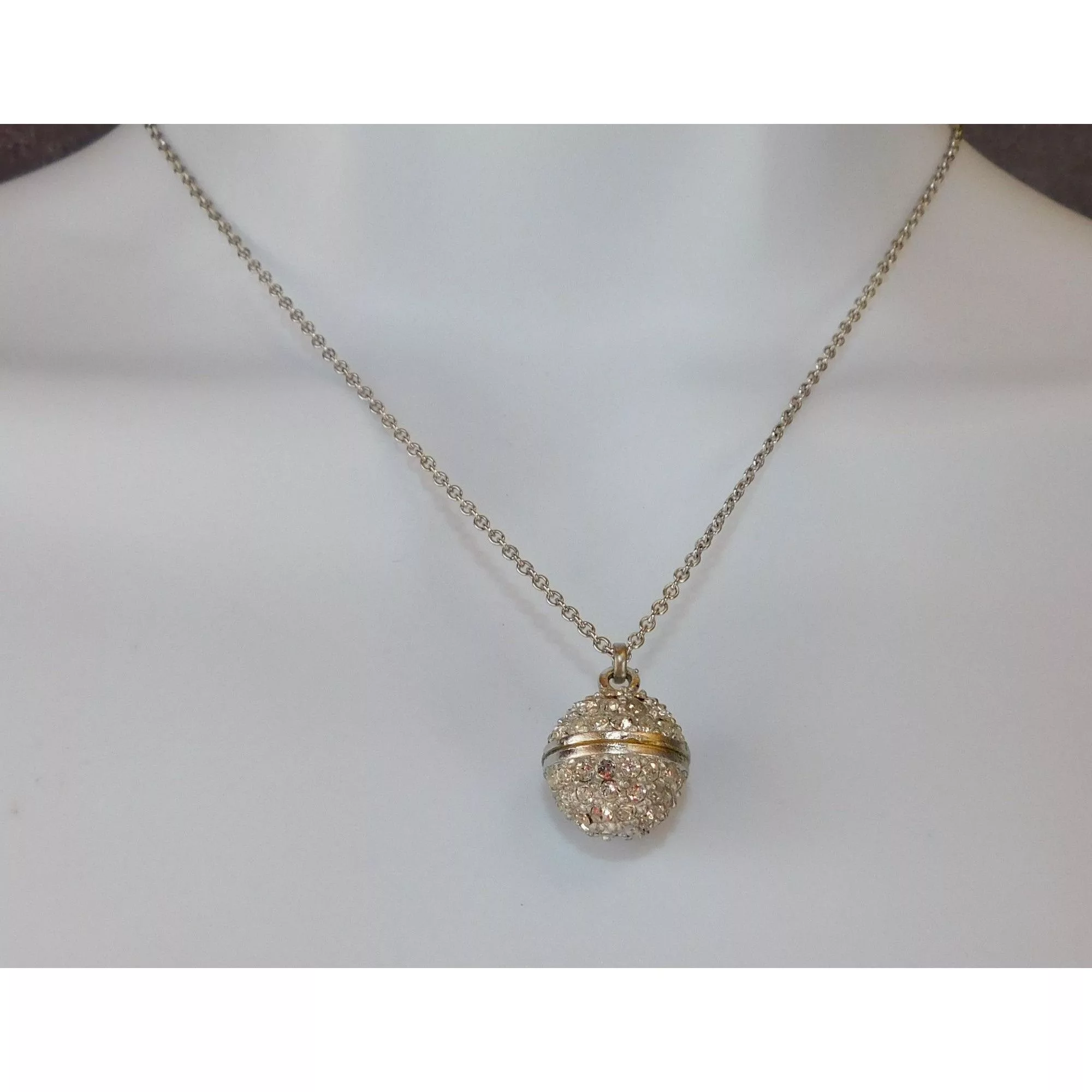 Other Necklaces Other Rhinestone Orb Necklace Silver