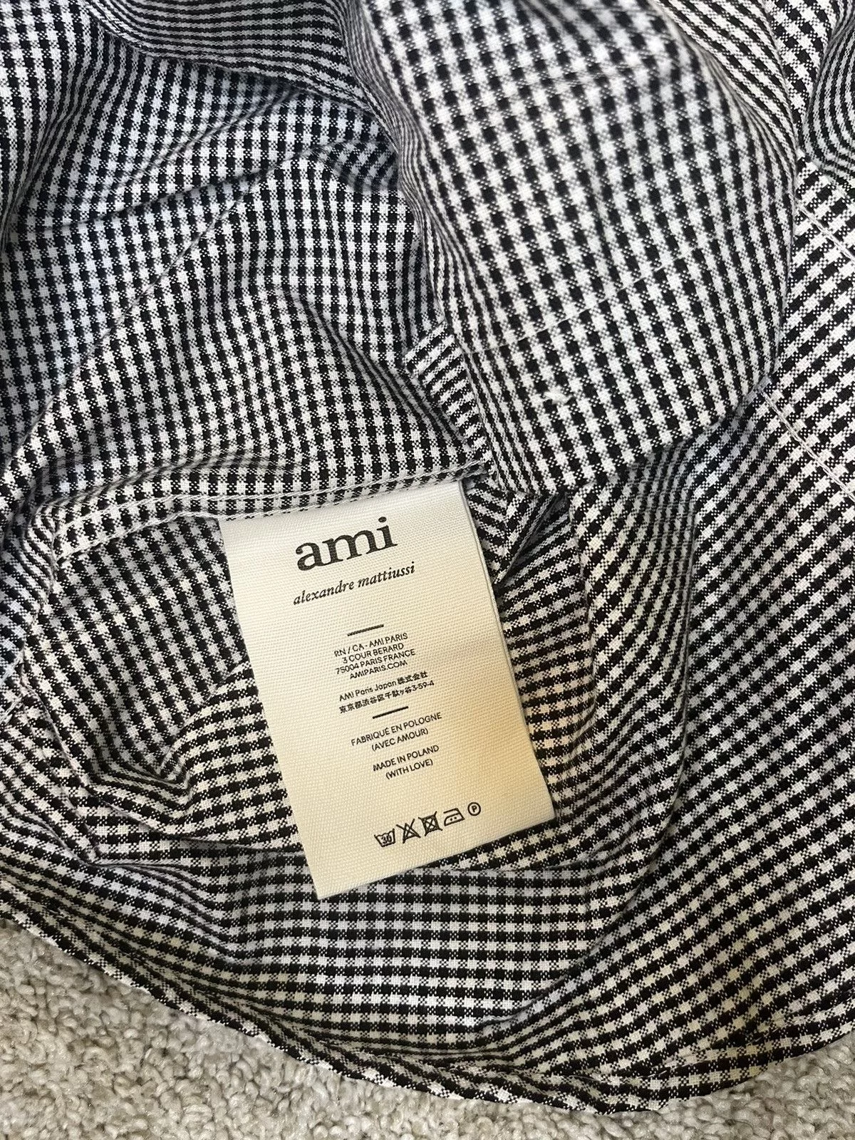 AMI Shirts Button Ups Ami Paris Check Button-Up Shirt Black