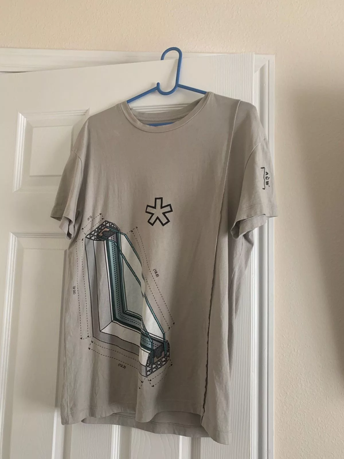 A-COLD-WALL* Short Sleeve T Shirts A-COLD-WALL* windowpane a cold wall tee Beige