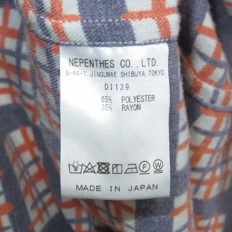 Needles Shirts Button Ups Needles Shirt Cut Off Bottom Checkered Orange