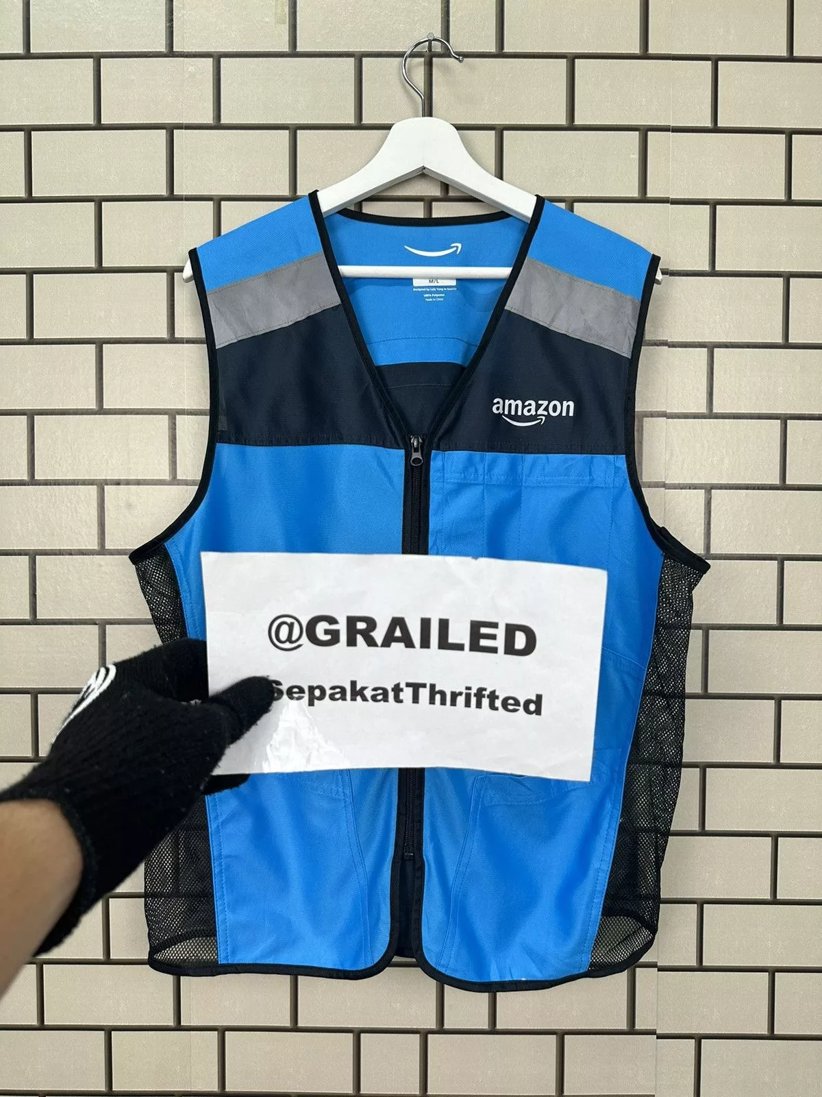Other Vests Other Amazon Employee Delivery Driver Reflective Work Vest M/L Blue