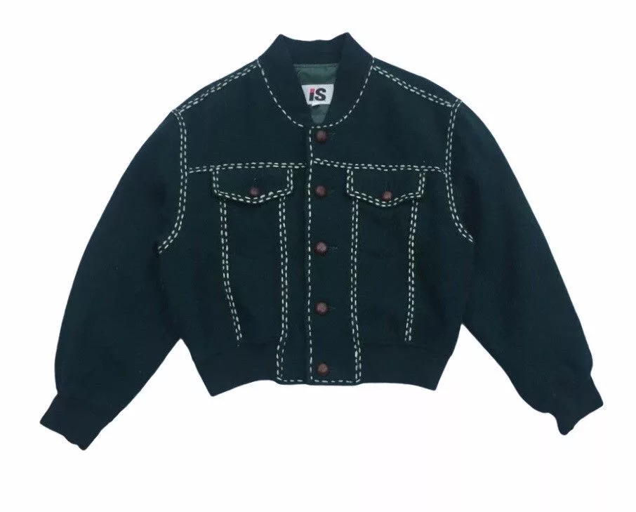 Issey Miyake Bombers ISSEY MIYAKE WOOL BOMBER JACKET Green