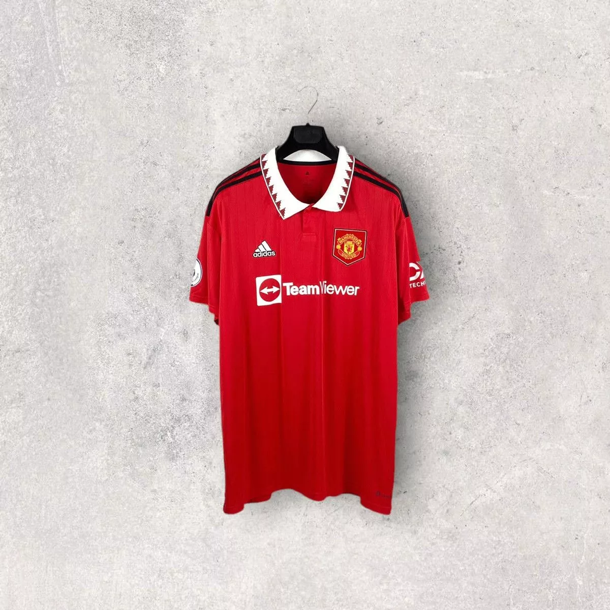 Adidas Jerseys Adidas × Vintage 2022/23 ADIDAS MANCHESTER CITY ERIKSEN SOCCER JERSEY SHIRT Red