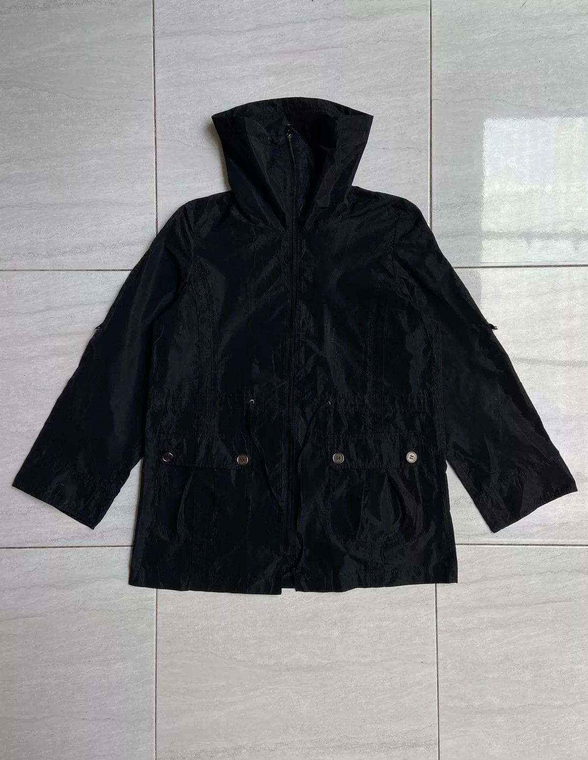 Issey Miyake Light Jackets Issey Miyake SPECCHIO Black Zipper Jacket