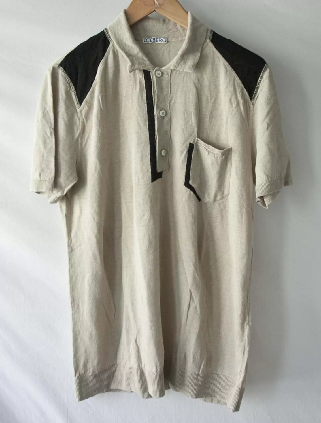 Iceberg Polos Iceberg Polo Shirt Size VII /M Linen Multi