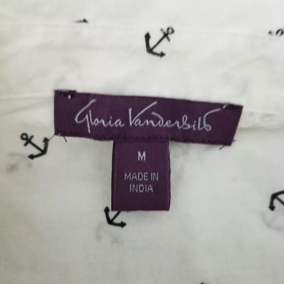 Gloria Vanderbilt Button Ups Gloria Vanderbilt Shirt Womens Medium Button Up Long Sleeve White