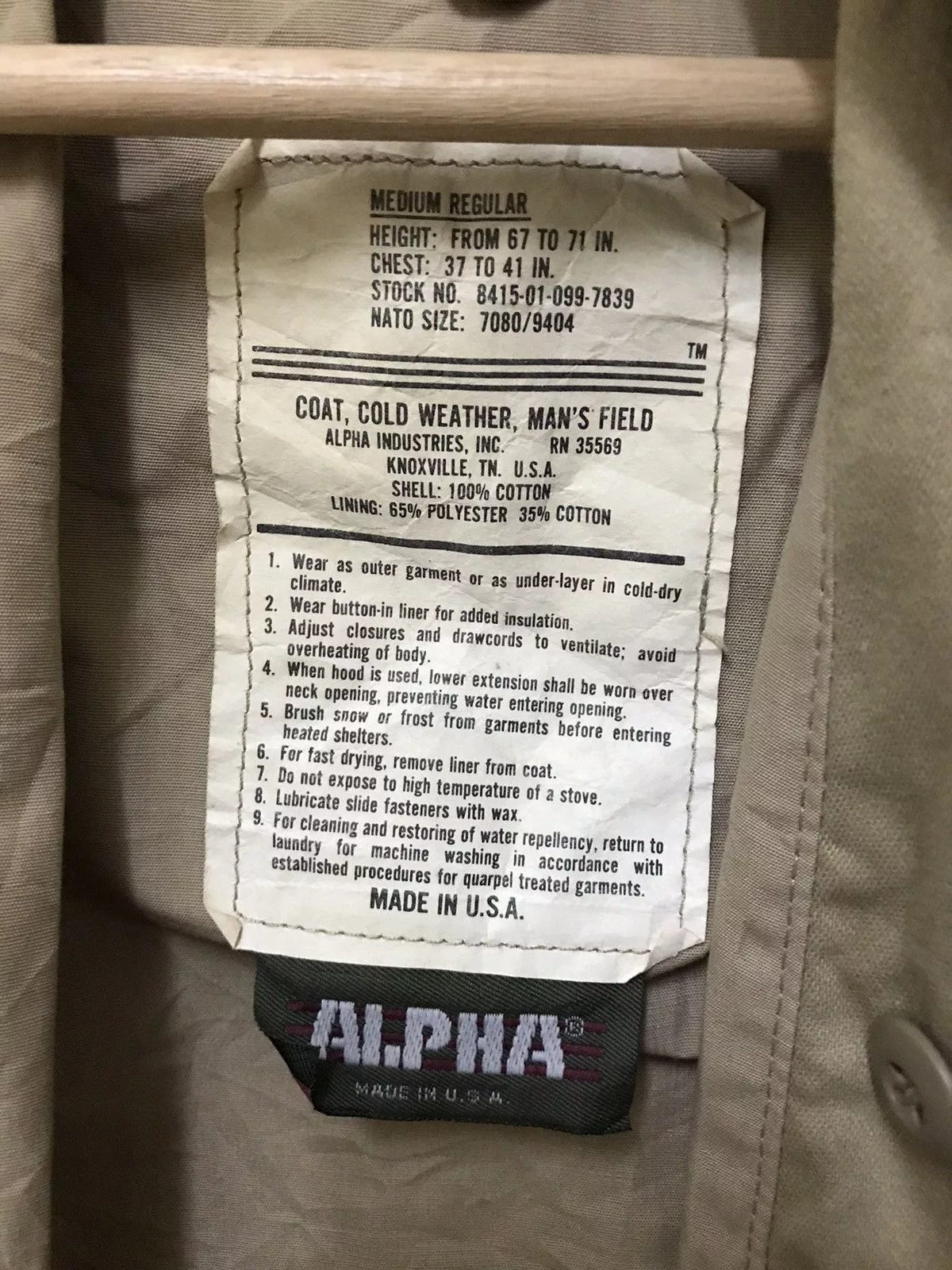 Alpha Industries Heavy Coats Alpha Industries Man Field Cold Weather Multipocket Jacket Beige