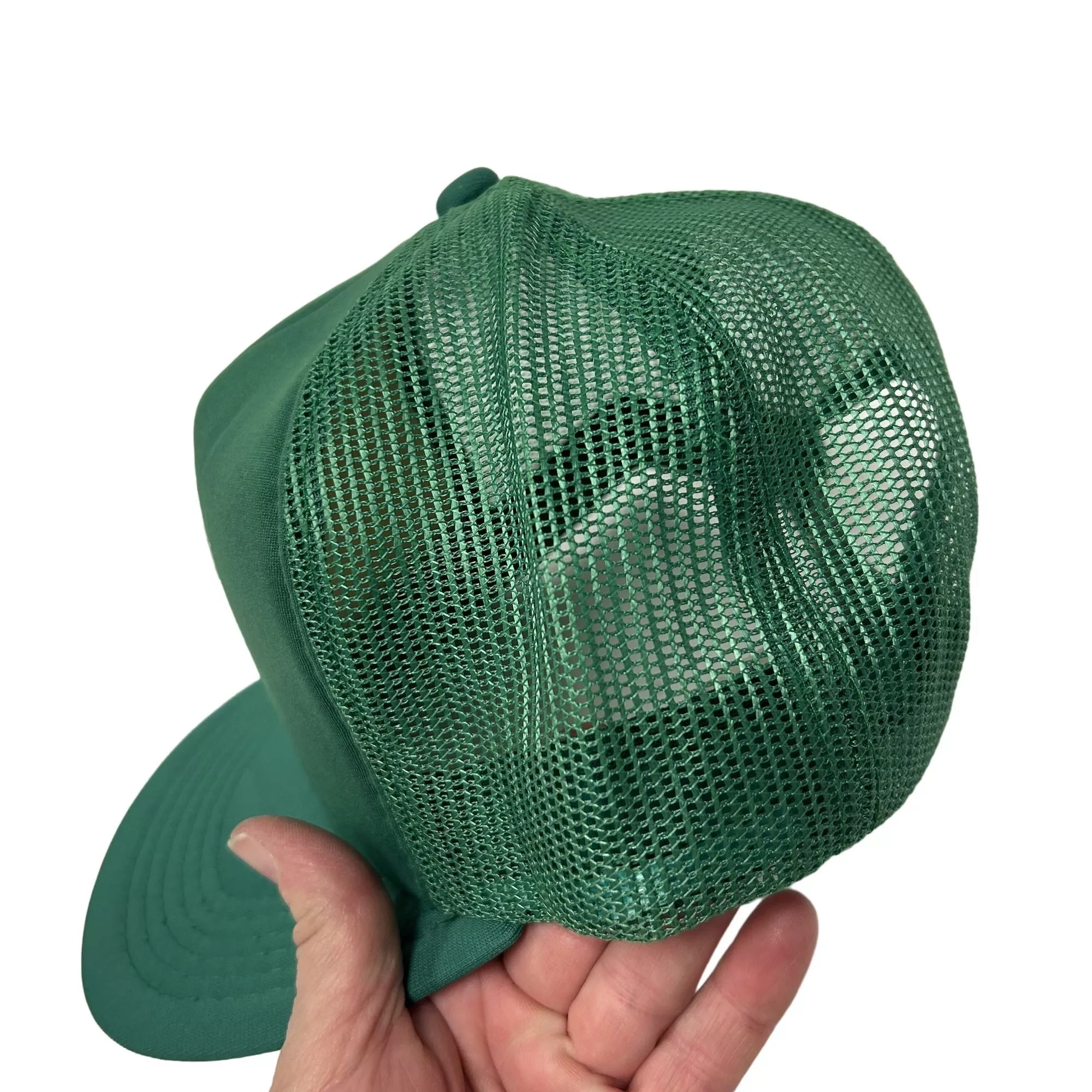 Other Hats Other NOS New Vtg 80’s Yupoong Green Mesh TRUCKER Hat QC Inspectio