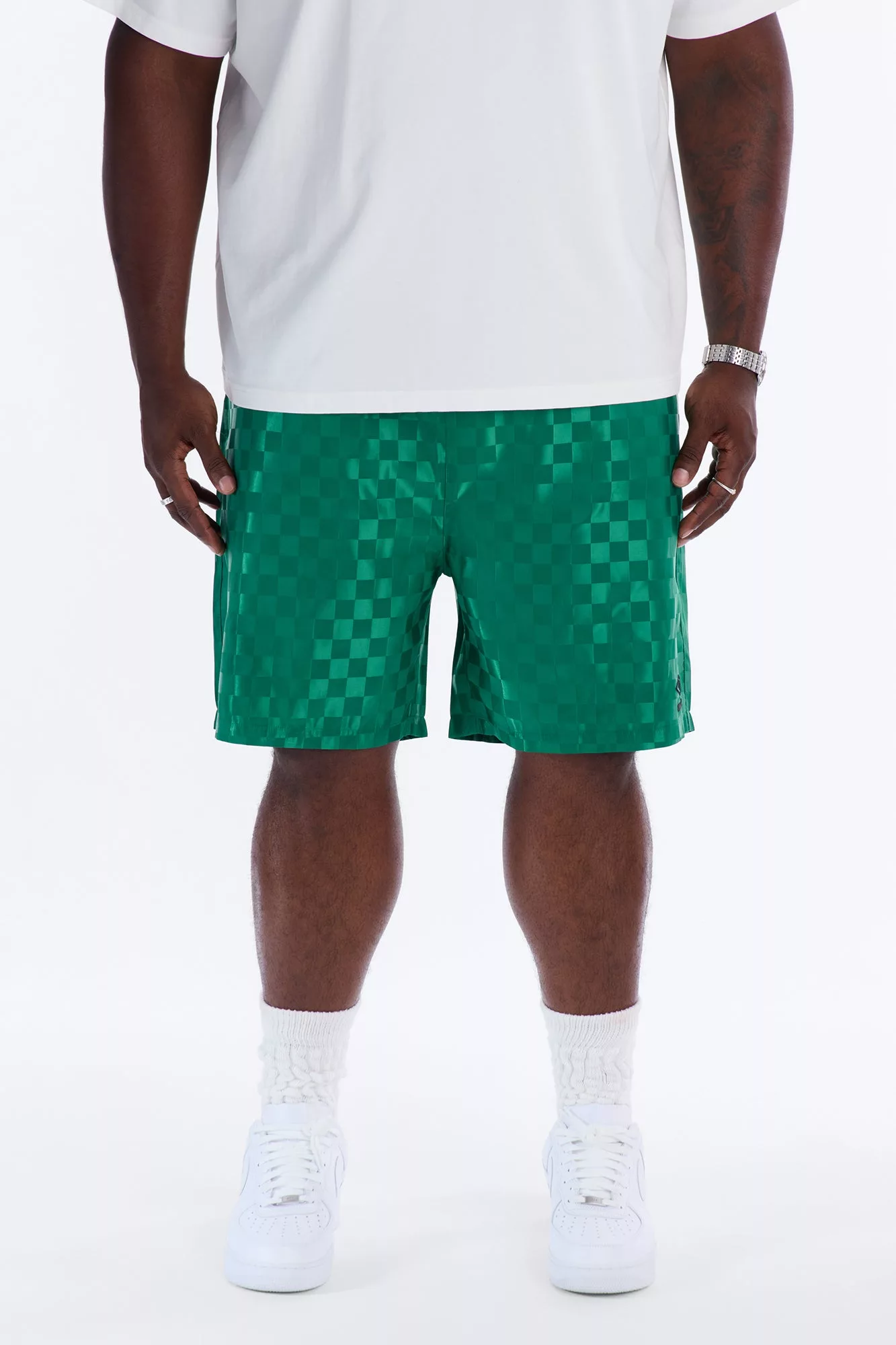 Umbro Checkered Soccer Shorts - Green