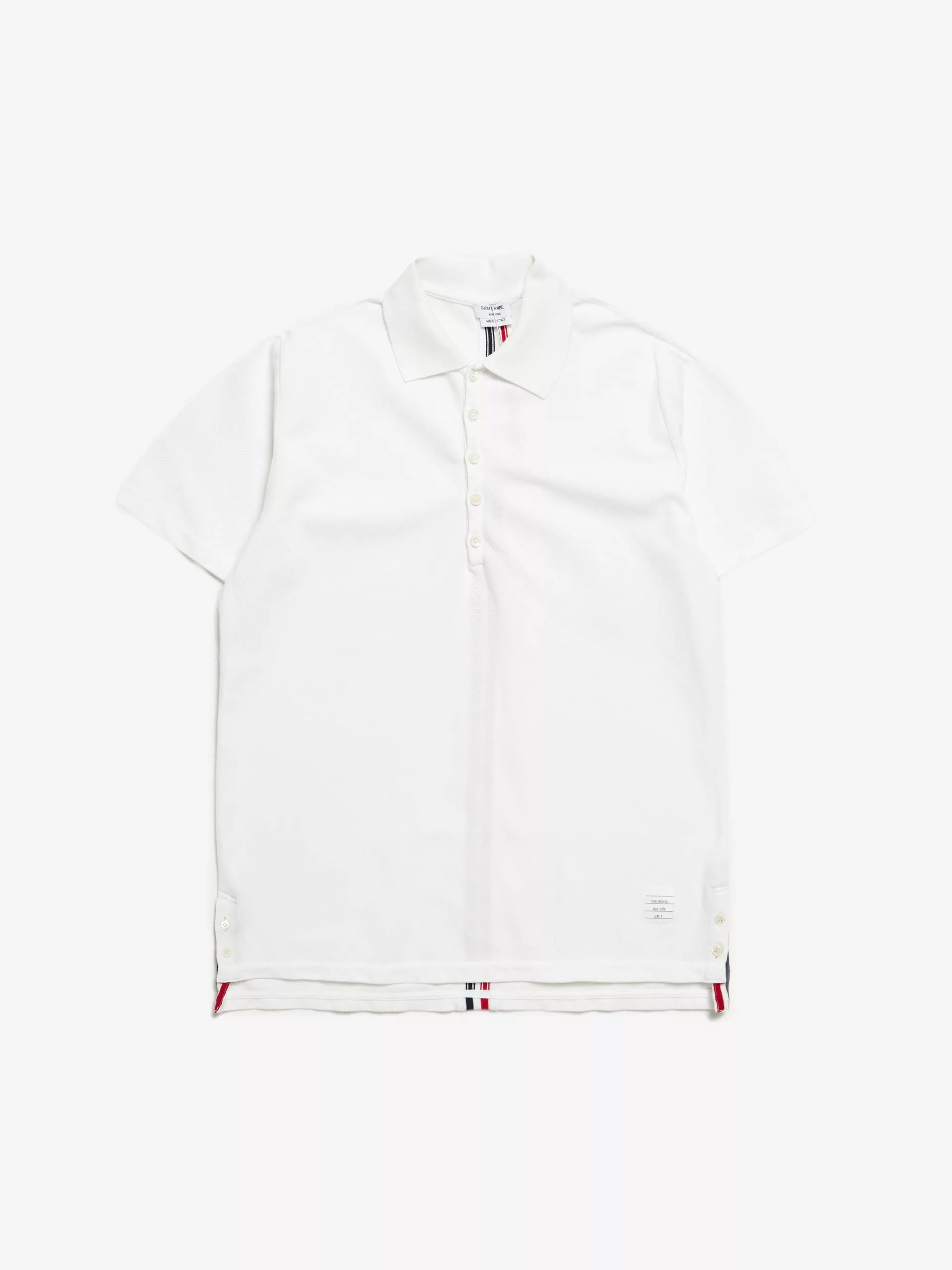 Thom Browne Long Sleeve T Shirts Thom Browne White Polo Shirt