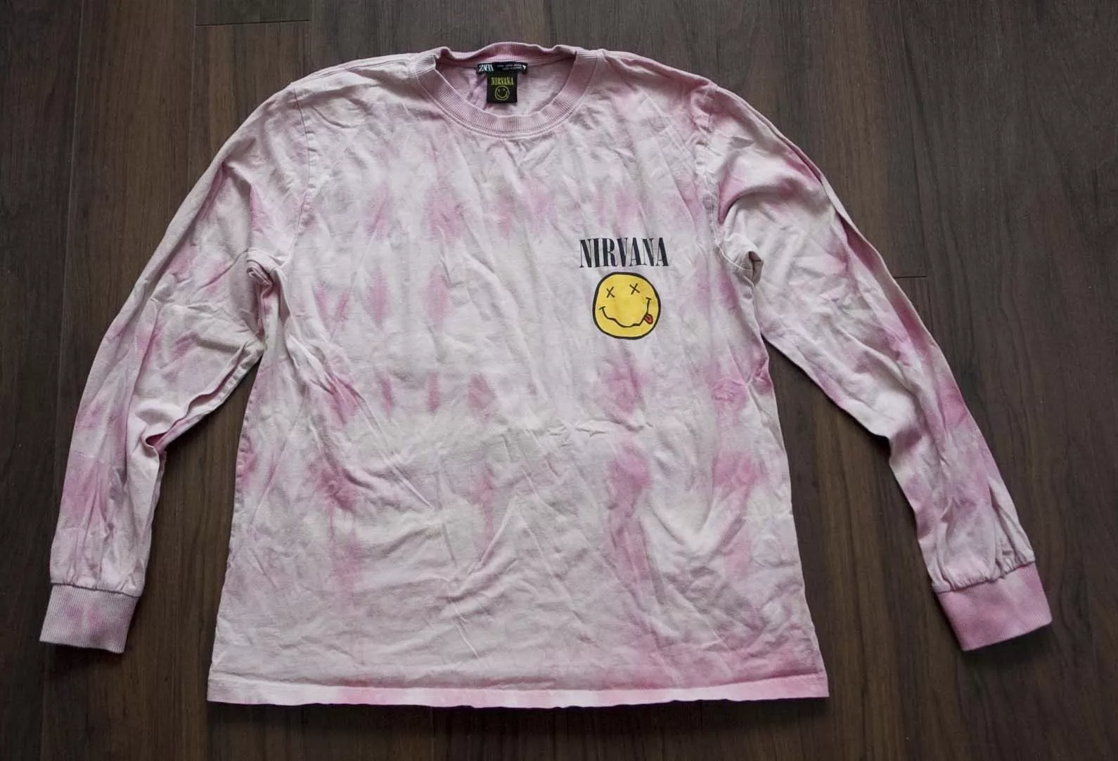 Nirvana Long Sleeve T Shirts Nirvana × Zara Nirvana T Shirt Long Sleeve In Utero Tie Dye Size M Multi
