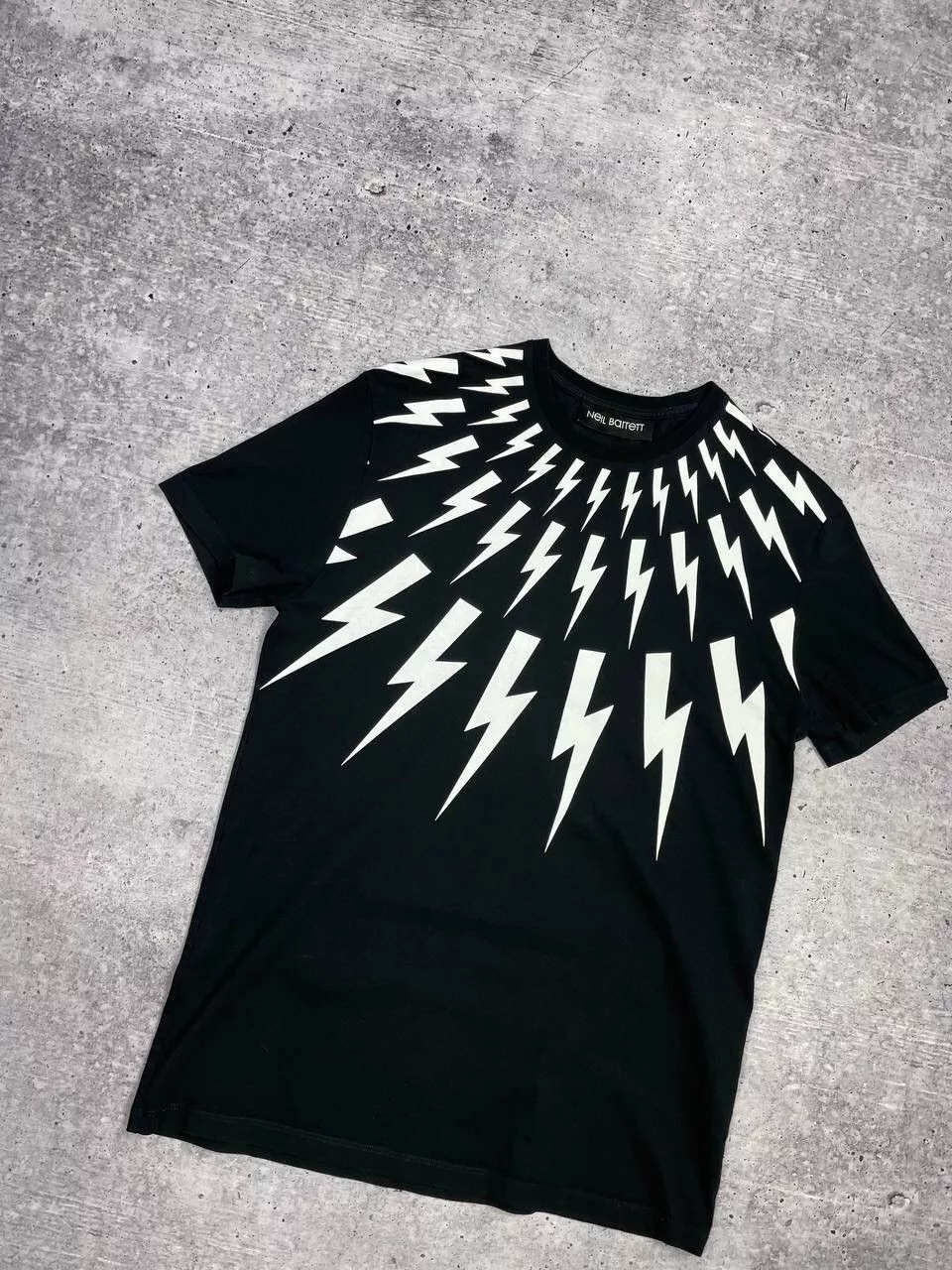 Neil Barrett Short Sleeve T Shirts Vintage Neil Barrett Black Slim Fit Big Logo Shirt Tee Y2K Luxury