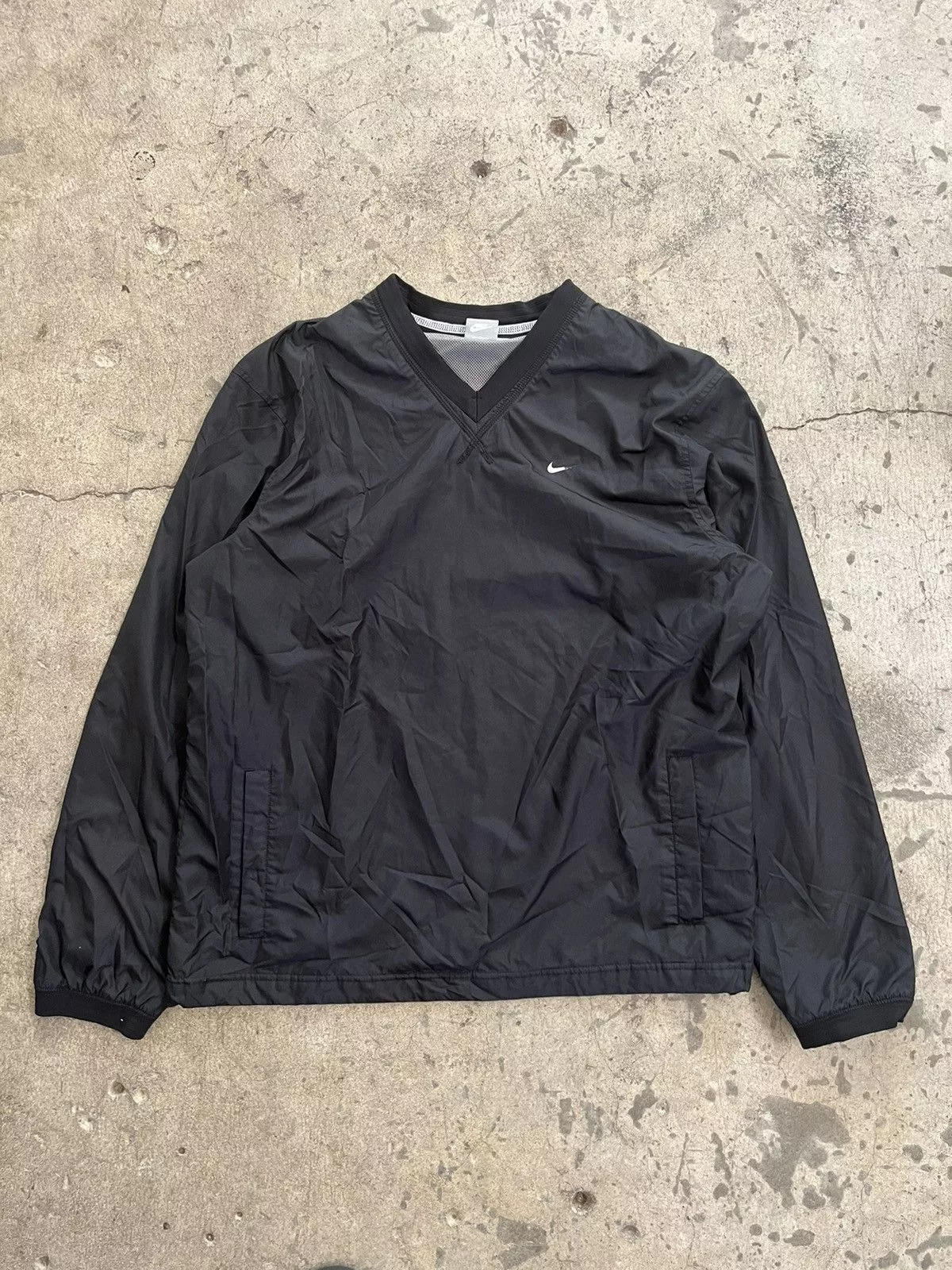 Nike Light Jackets Nike × Vintage Vintage Y2K Nike windbreaker nylon pullover mini swoosh XL Black