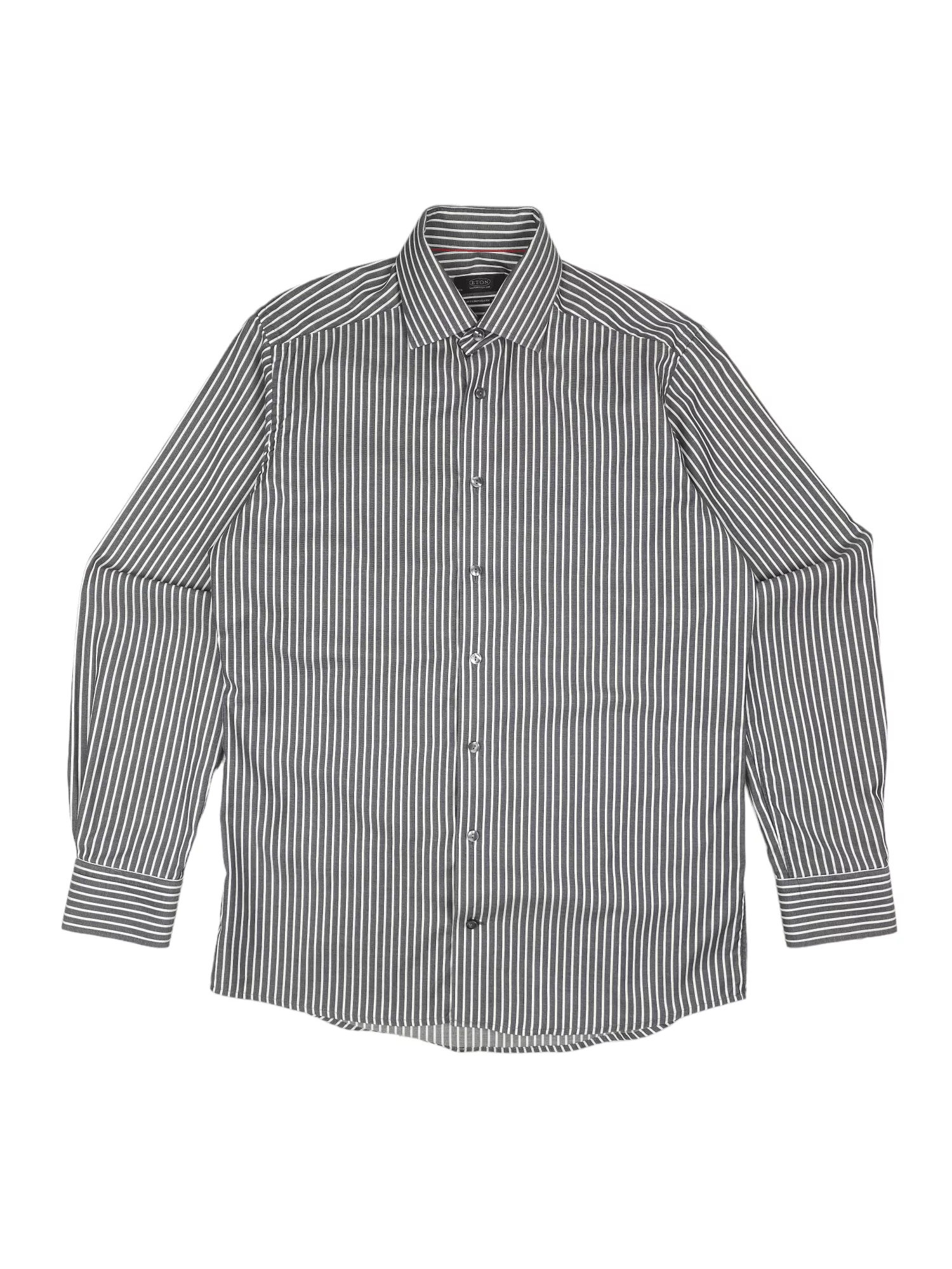 Eton Shirts Button Ups Eton × Vintage 💎Eton Size M Contemporary Fit Gray Striped Button Shirt Luxury