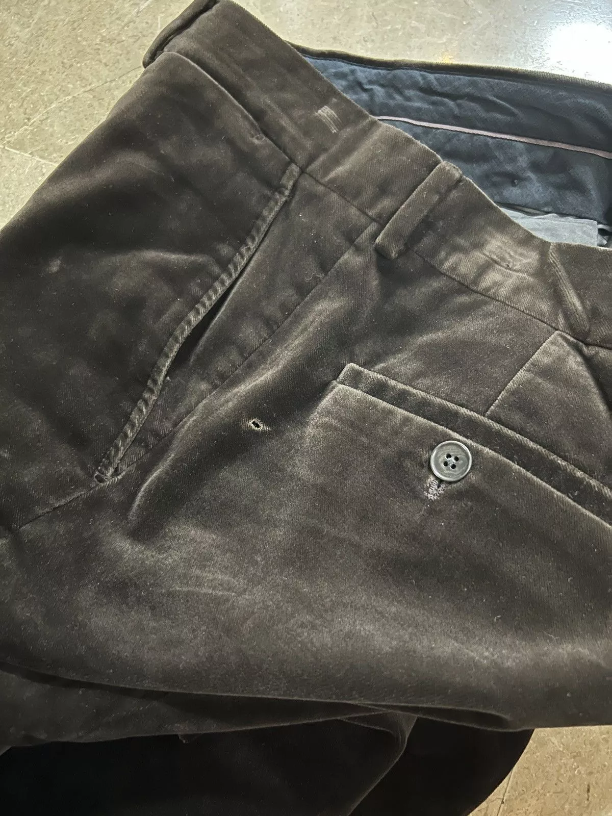 Hermes Casual Pants Hermes velvet trousers Brown