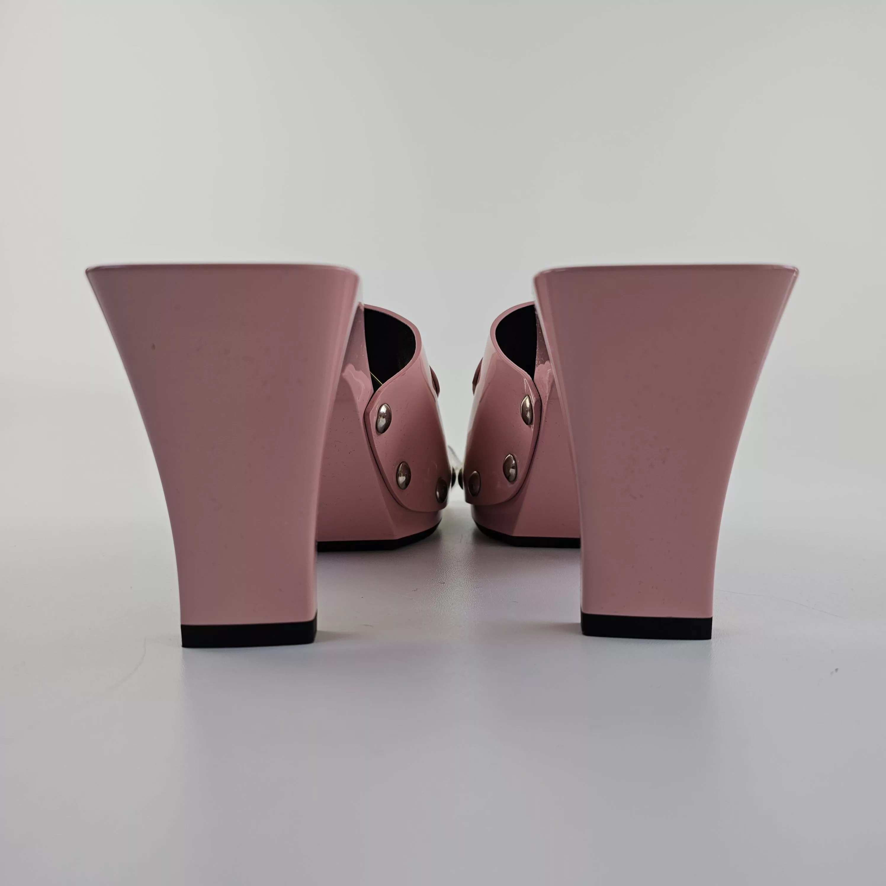 Versace Heels Versace Medusa Buckle Pink 60mm Patent Leather Mules New