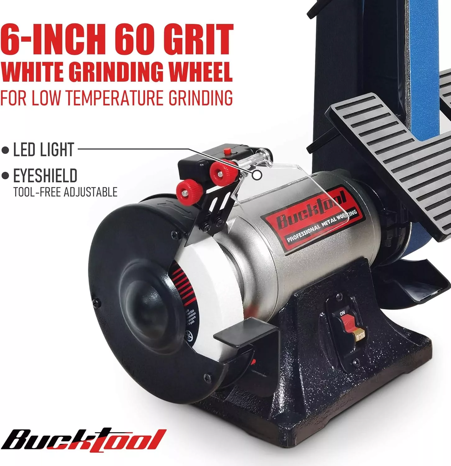 Bucktool Combo 2 x 42" Belt Sander 6" Bench Grinder