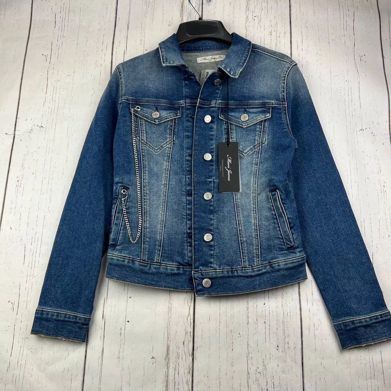 Mavi Denim Jackets Mavi Small Cropped Fit Stretchable Denim Jeans Jacket Women Blue
