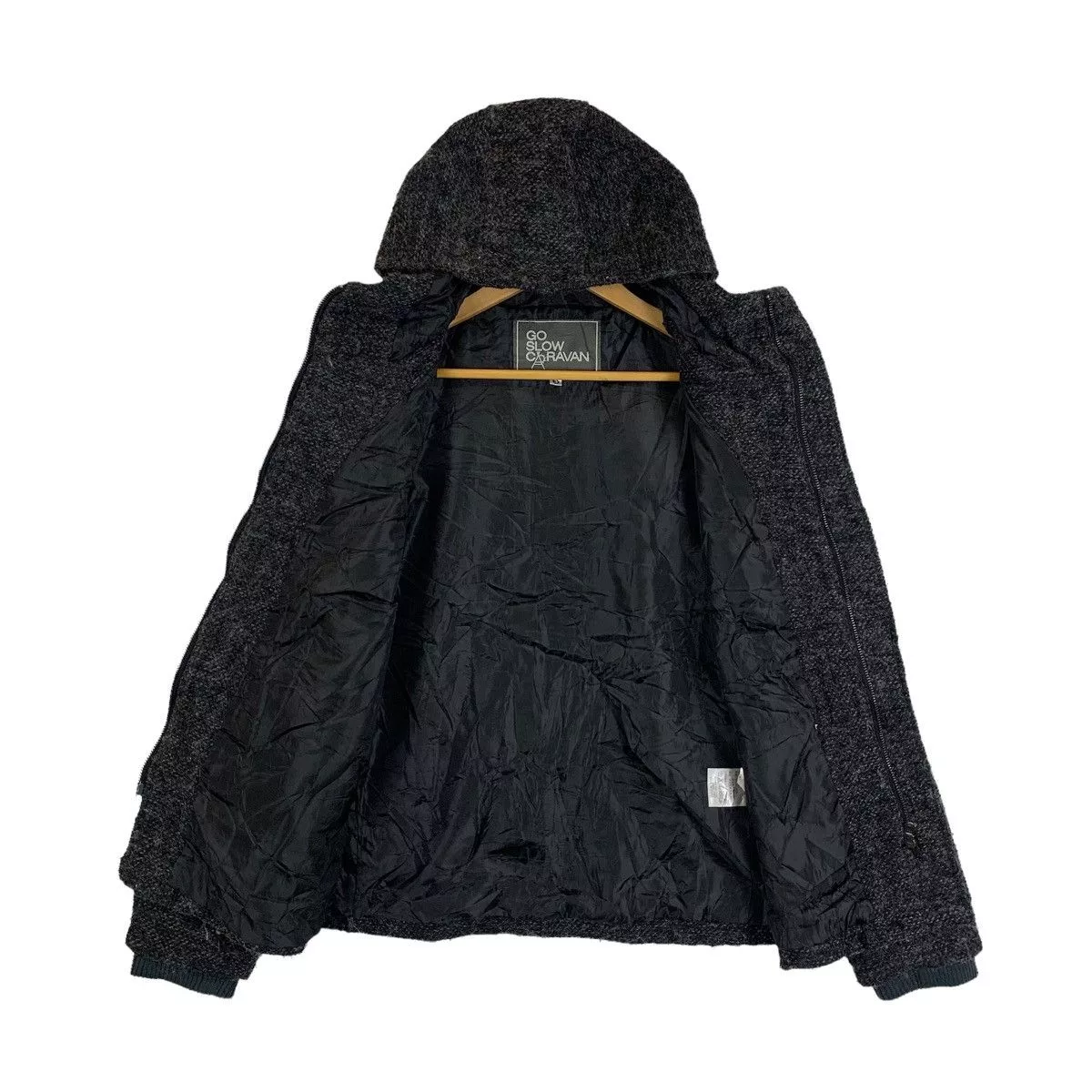 go slow caravan Heavy Coats GO SLOW CARAVAN Outdoor Sportswear Button Wool Hoodie Coat Gray Gorpcore