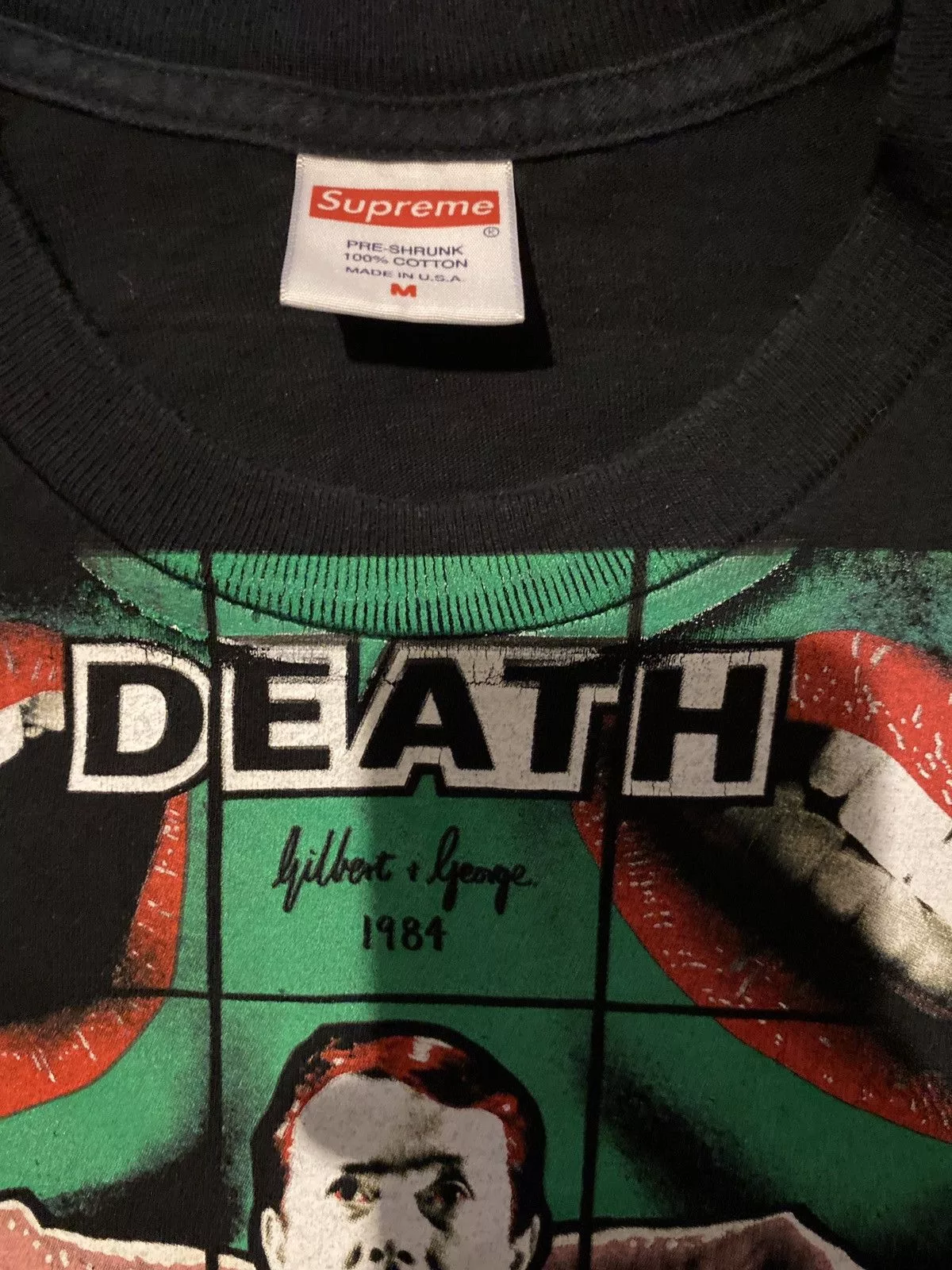 Supreme Short Sleeve T Shirts Supreme Gilbert & George DEATH tee Black