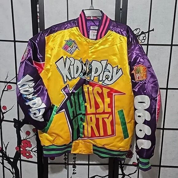Other Bombers Other Kid n Play House Party Satin Jacket NWT Size Small Multi