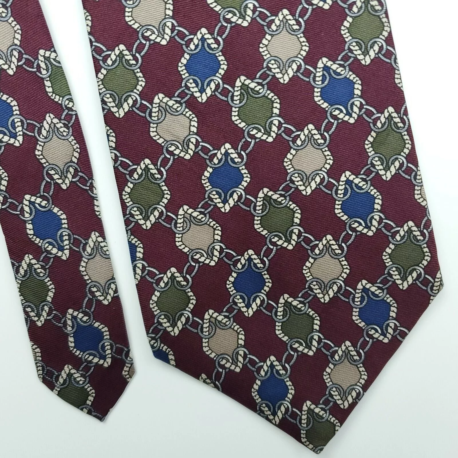 Robert Stock Ties Pocketsquares Robert Stock Red Geometric Silk Tie Short