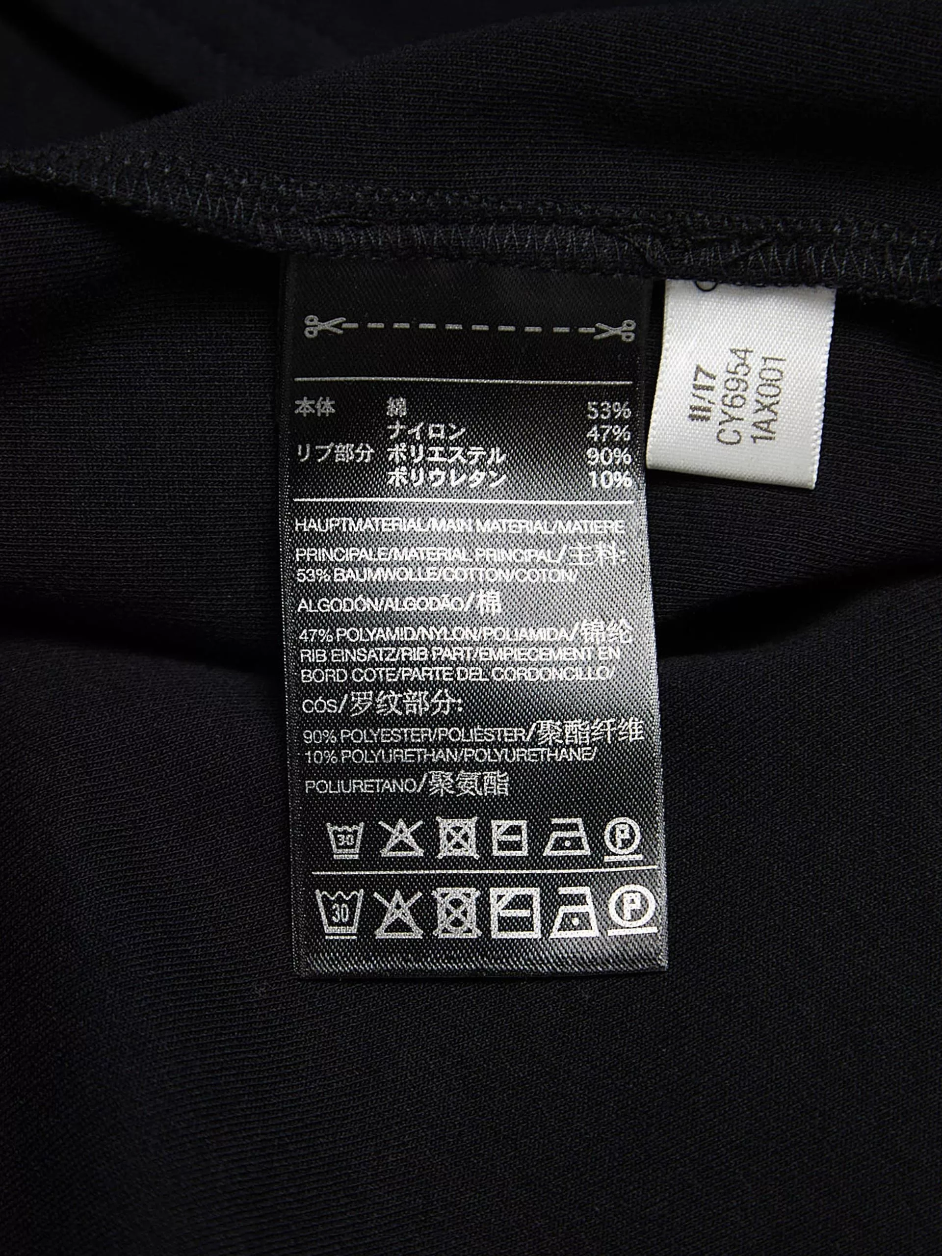 Y-3 Parkas Y-3 Black Nylon Three Stripes Sleeve Jacket