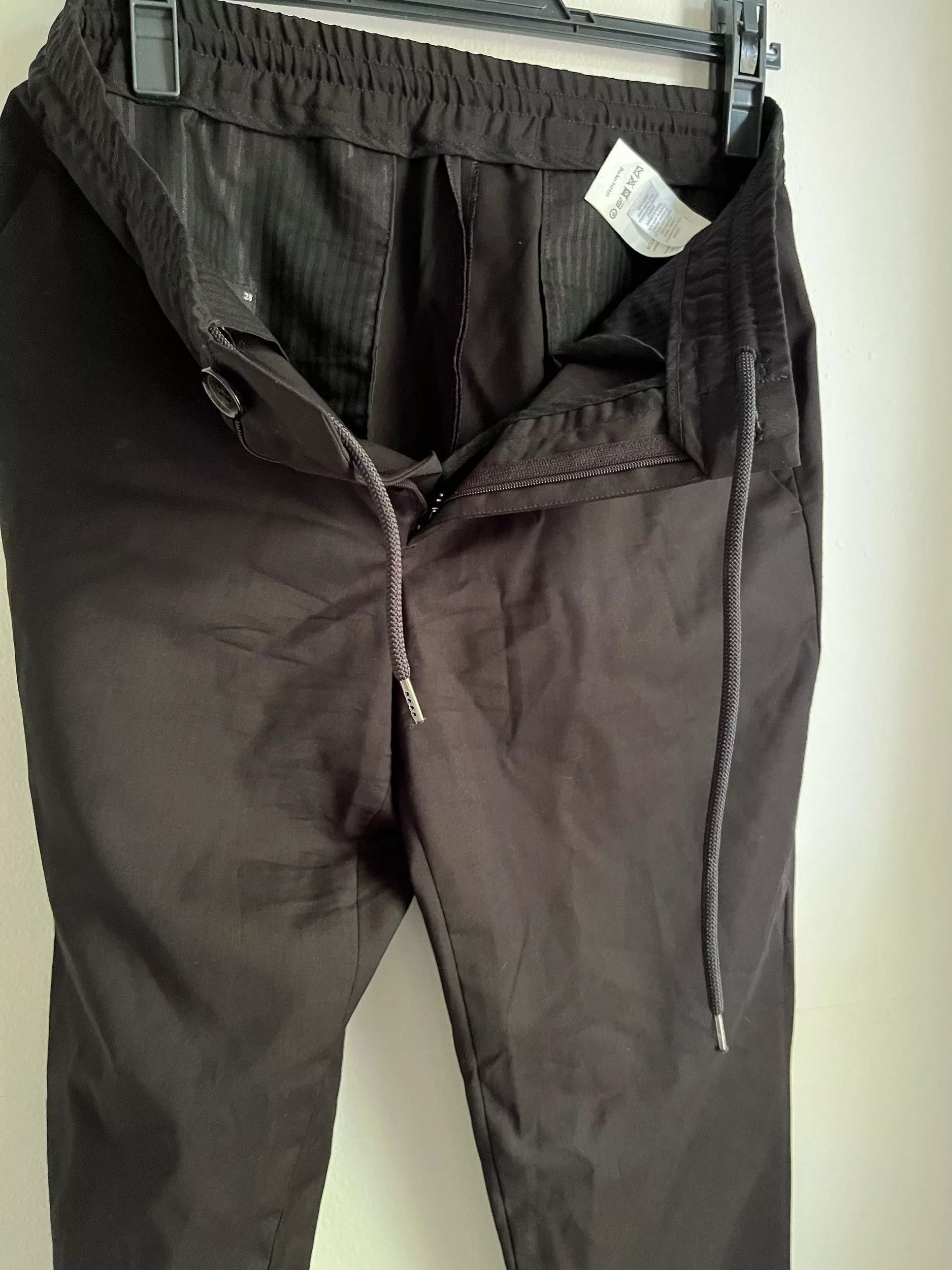 Paul Smith Casual Pants PS by Paul Smith Black Wool Drawstring Trousers