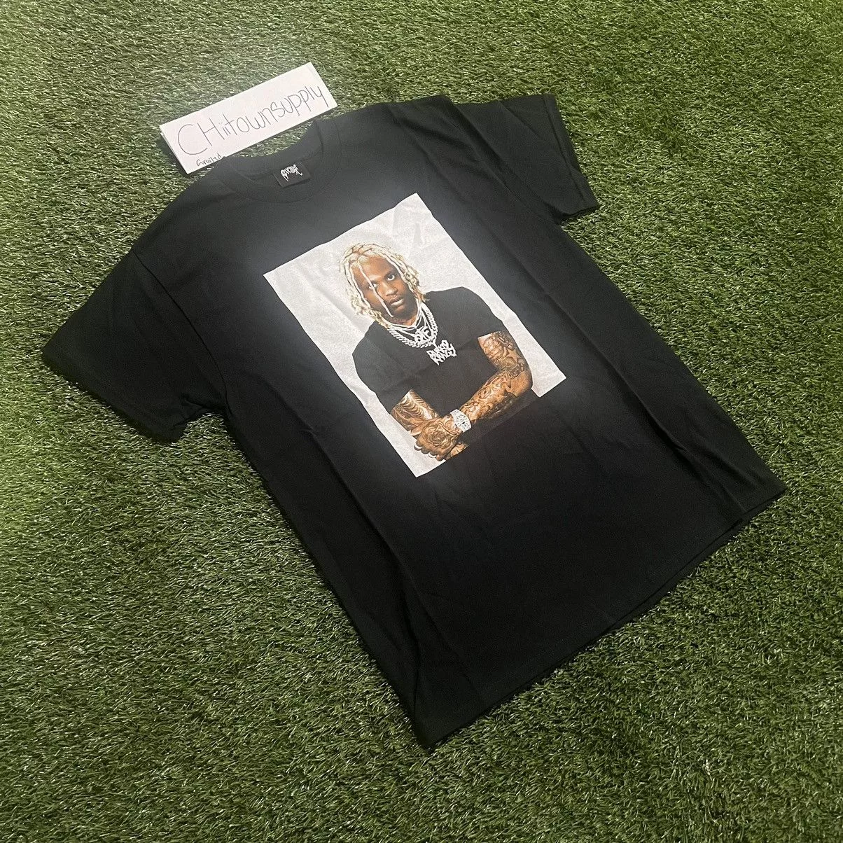 Revenge Short Sleeve T Shirts Revenge Lil Durk Photo Tee Size XL Black