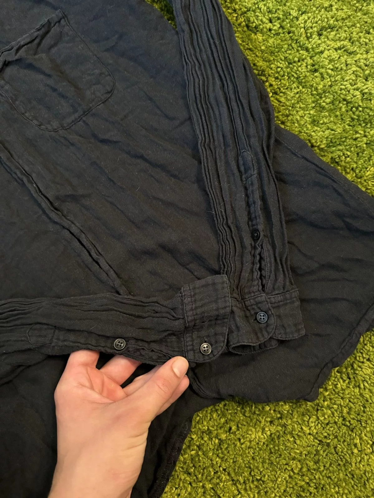 Designer Shirts Button Ups Designer × hannes roether Hannes Roether avant garde buttons up shirt Black Avant-Garde