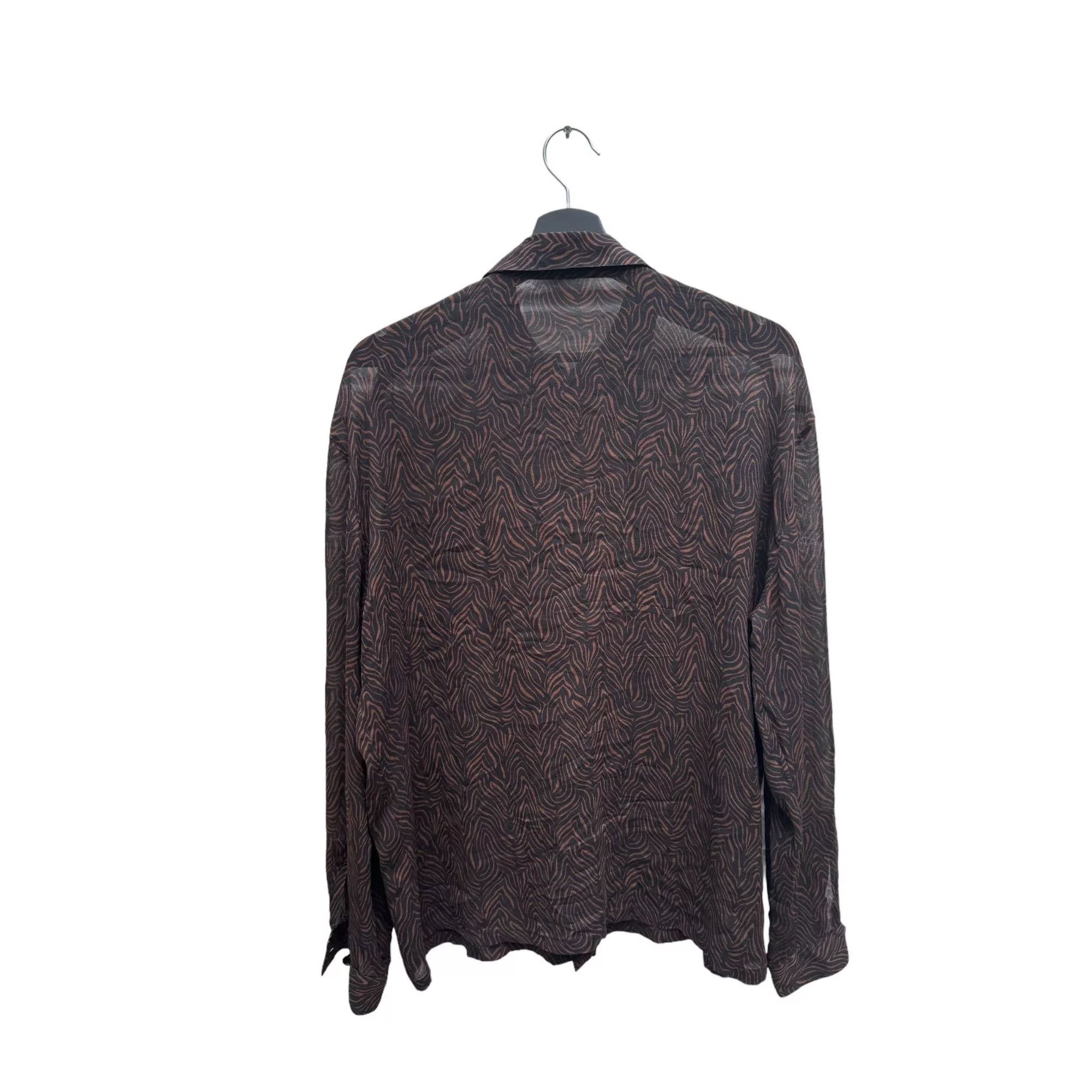 Versace Button Ups Versace Brown Silk Printed Leopard Shirt