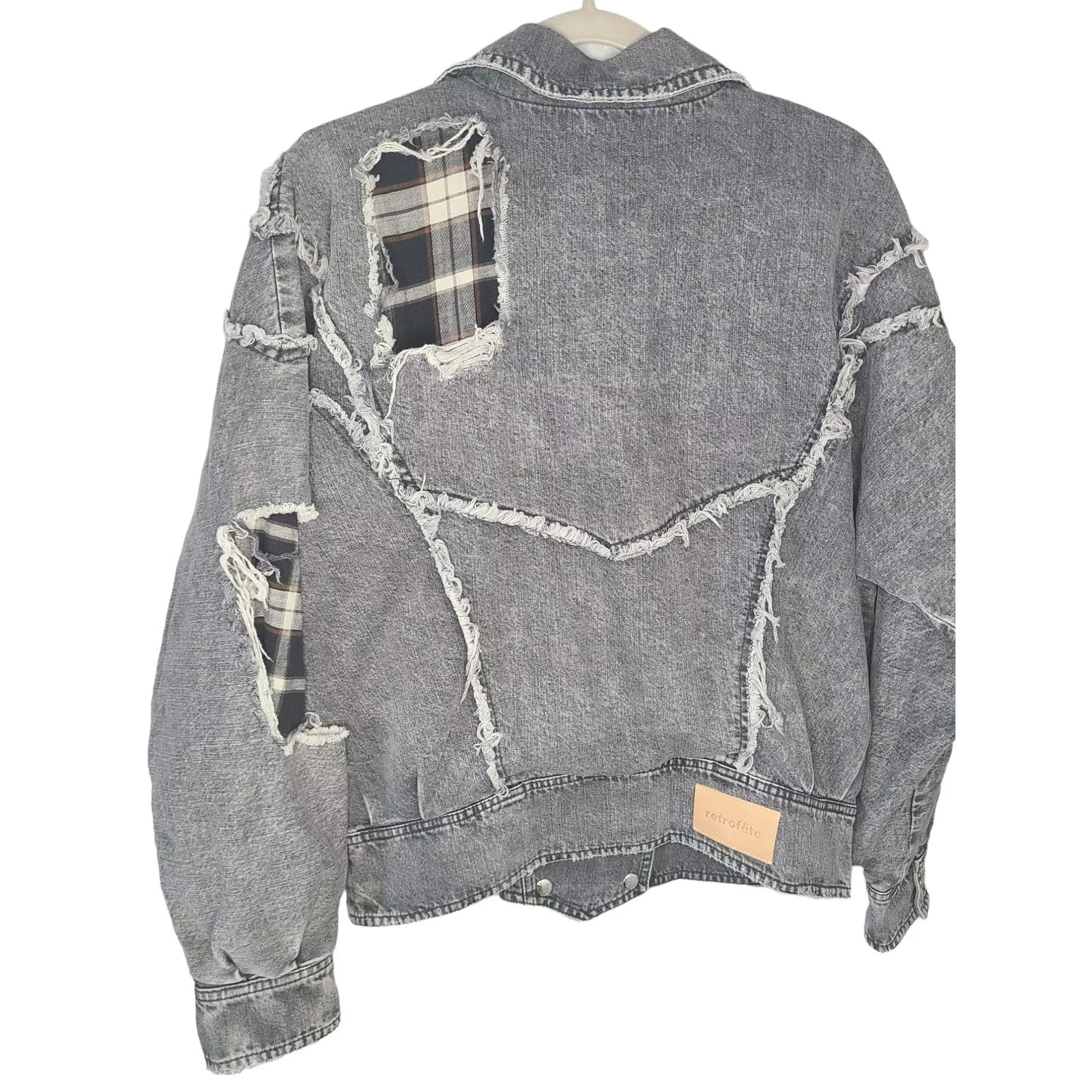 Retrofete Coats Retrofete RETROFÊTE Ellie reversible distressed denim jacket Gray