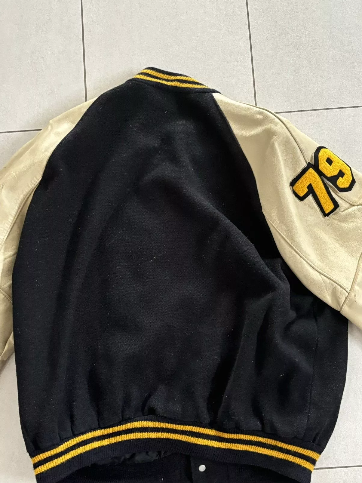 Vintage Leather Jackets Vintage College Jacket Black