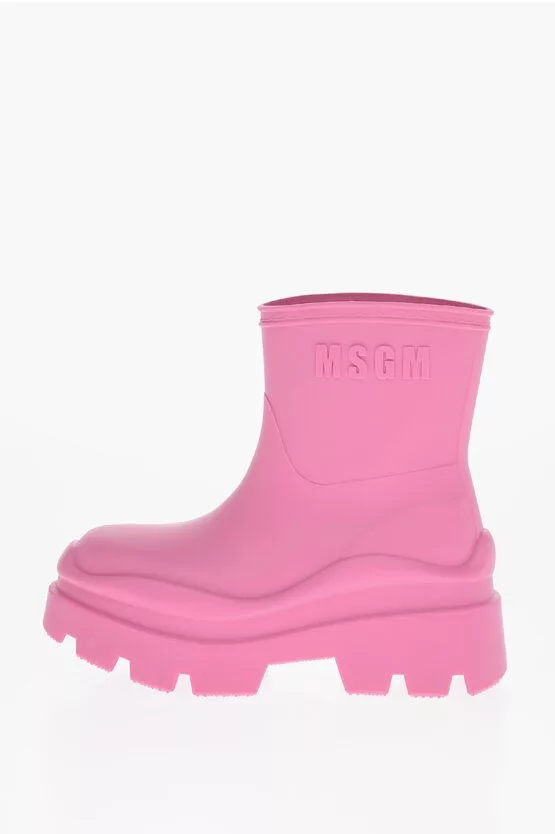 MSGM Boots MSGM og1mm0724 Carrion Sole Rubber Boots in Pink