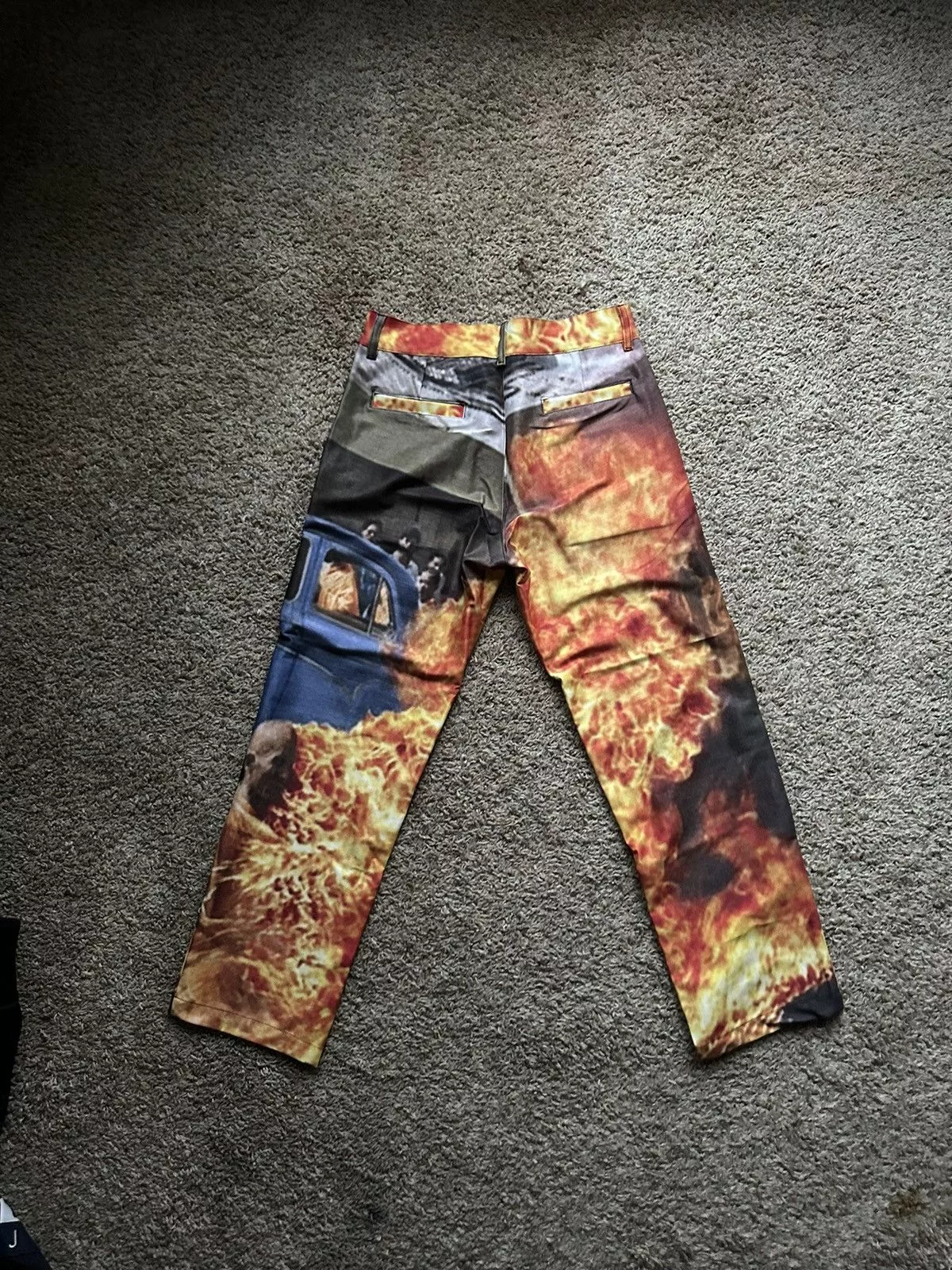 Half Evil Casual Pants HALF EVIL 333 burning monk pants Red