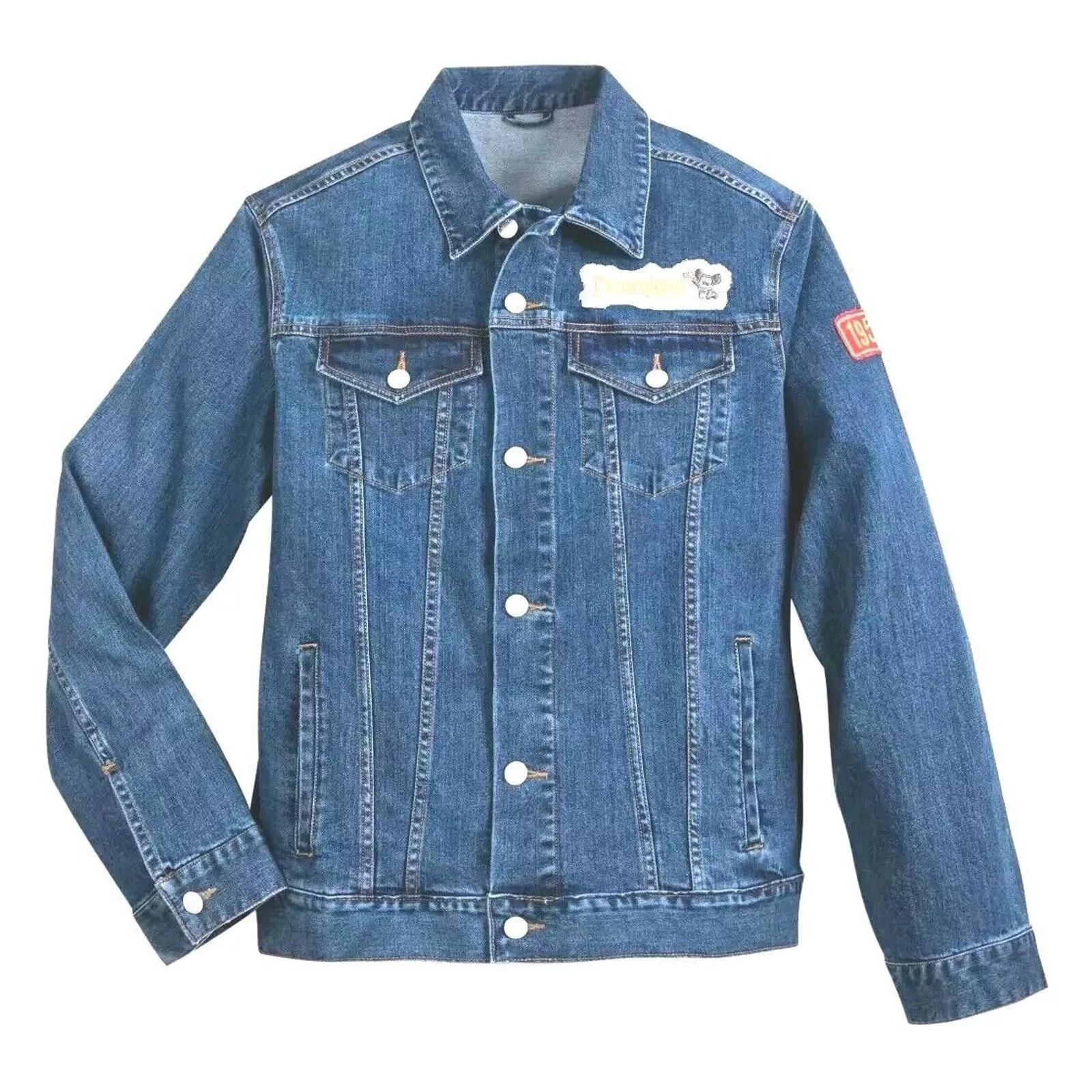 Disney Light Jackets Disney Mickey Denim Jean Jacket with Embroidered Patch Blue