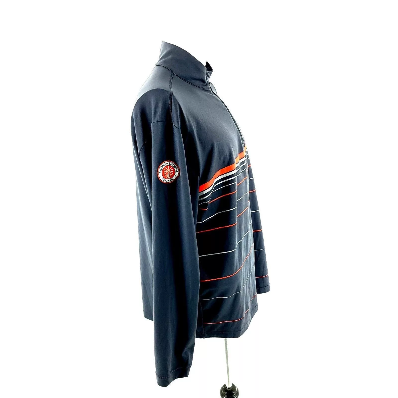 Under Armour Light Jackets Under Armour Coldgear Infared Gray Orange Striped 1/4 Zip Lo